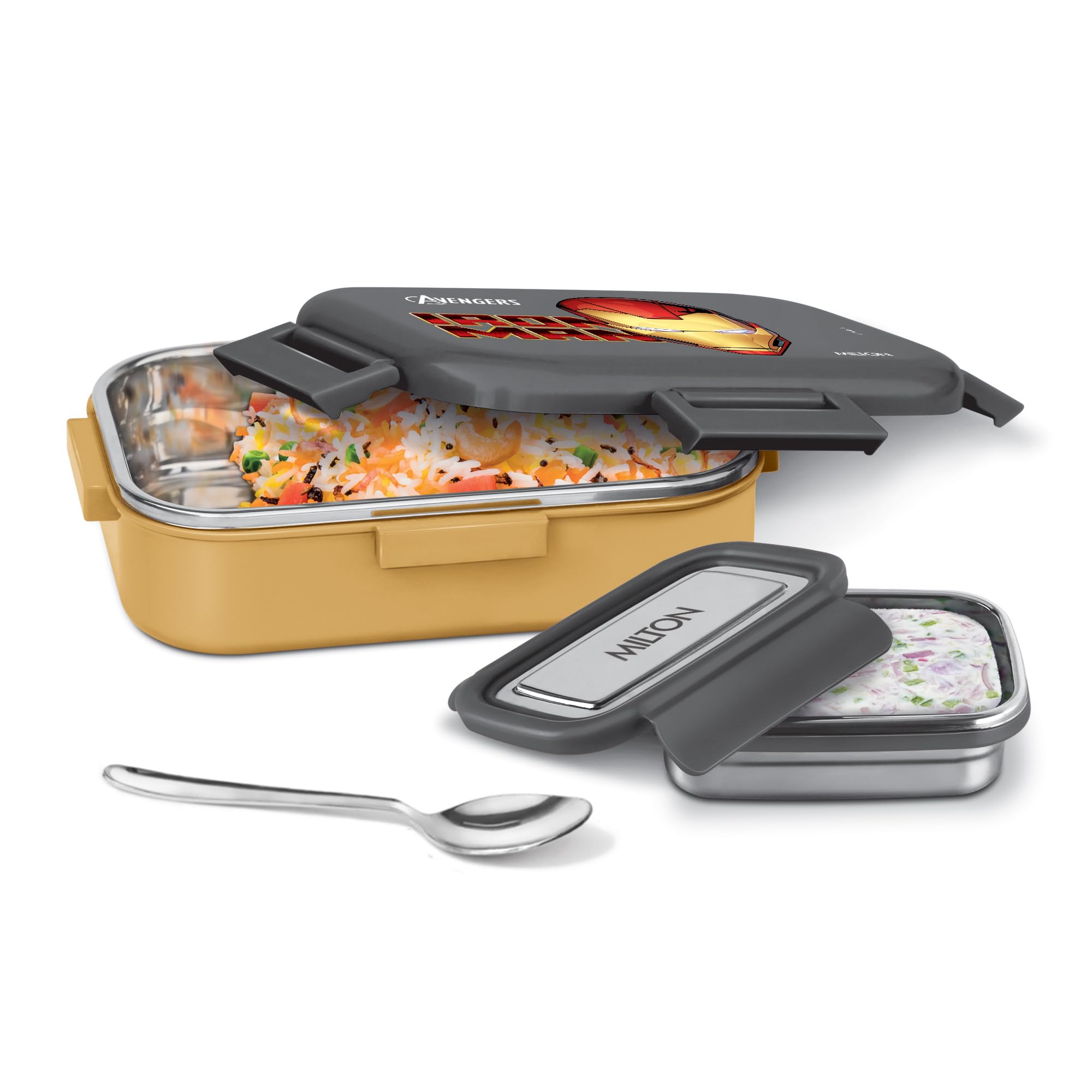 Milton Marvel Hugo Inner Steel Tiffin Box For School With Stainless Steel Container | Pu Insulated, Food Grade Lunch Box With Sn