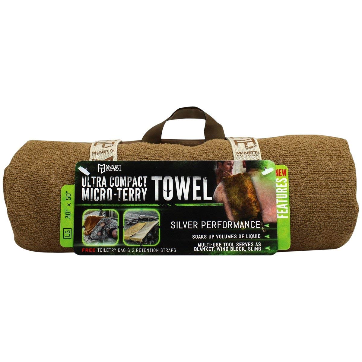 Gear Aid Quick Dry And Compact Micro-Terry Towel, Coyote, Large, 30 X 50 (69025)