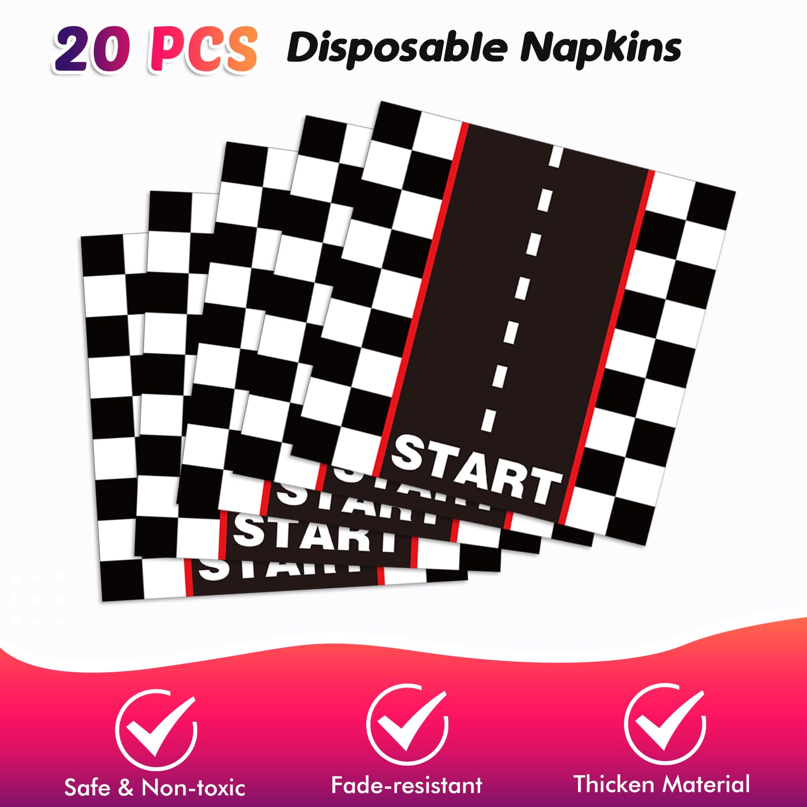 41Pcs Race Car Birthday Party Supplies Inckudes 20 Plates 20 Napkins And 1 Tablecloth, Racing Car Race Track Party Decorations R