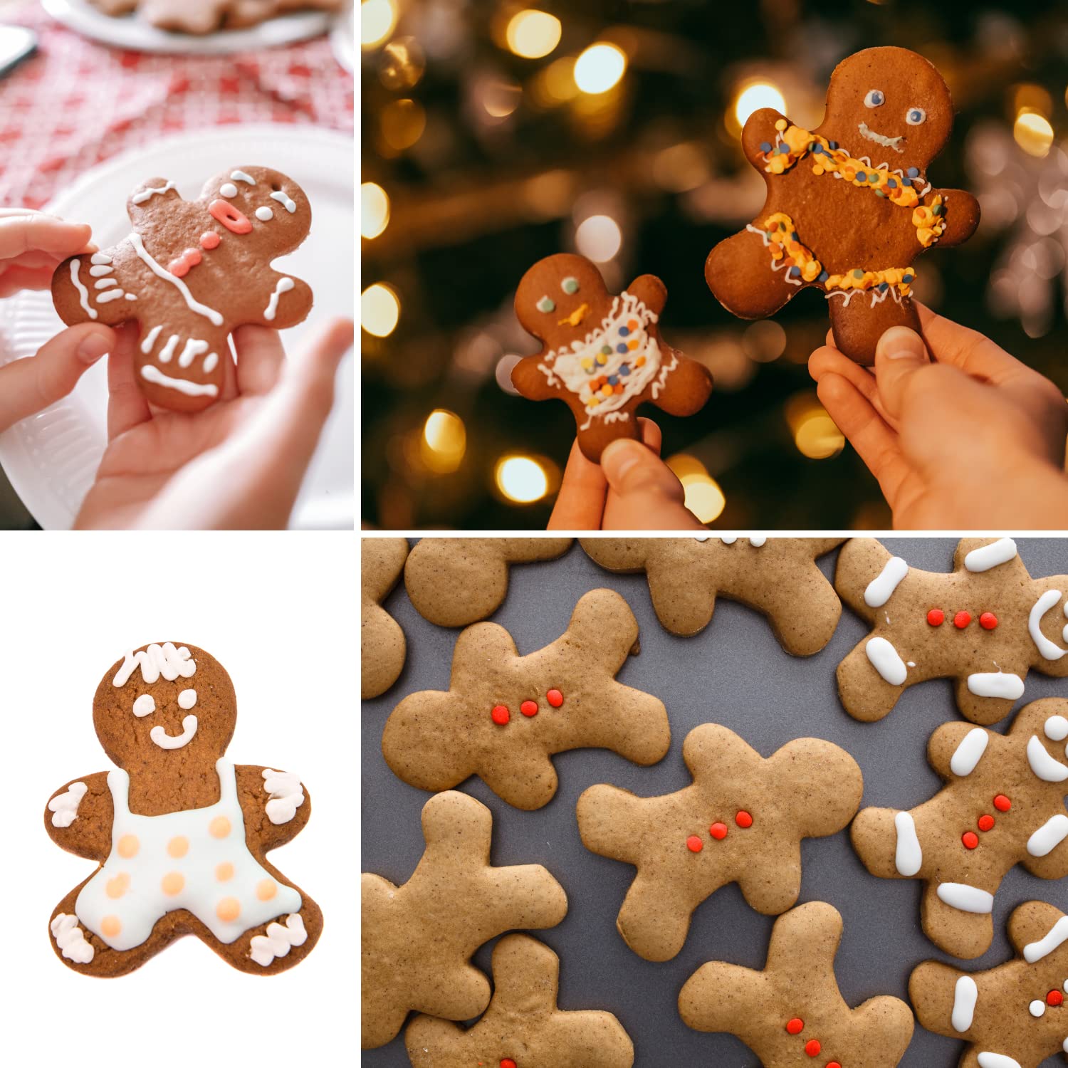 Kaishane Gingerbread Man Cookie Cutter Set,3Pcs Stainless Steel Biscuit Cutter For Christmas Day