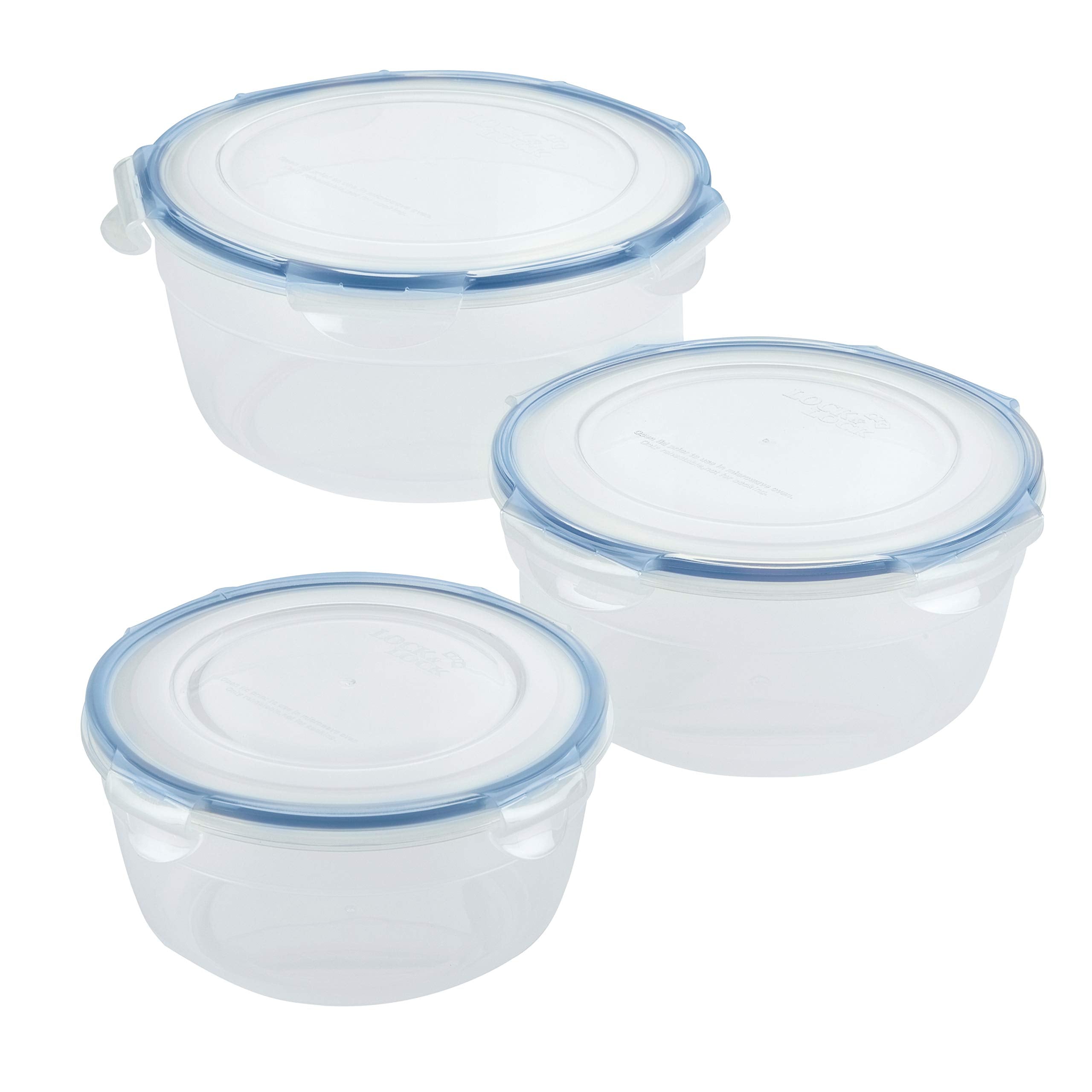 Locknlock Easy Essentials Food Storage Lids/Airtight Containers/Stackable, Bpa Free, 6 Piece, Clear