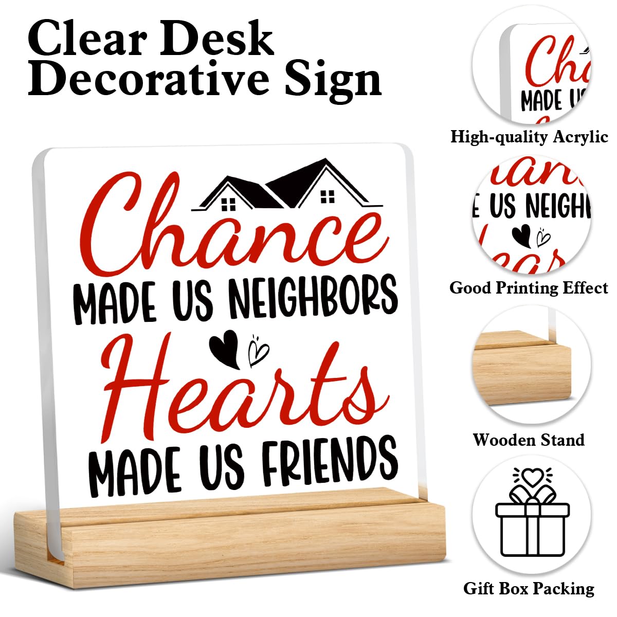 Neighbor Gifts, Funny Friend Gifts for Women Men, Friendship Gifts for Friends, Birthday Christmas Gifts for Friends Neighbor, C