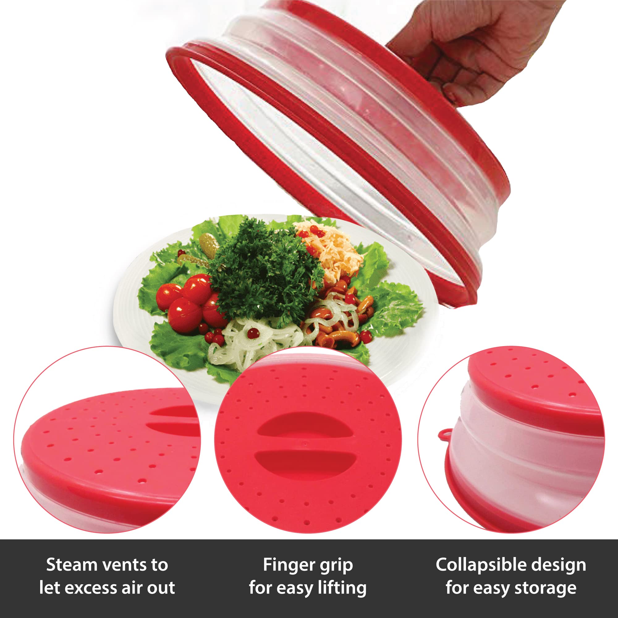 Gadgetime Usa Collapsible Microwave Cover - Ventilated - Perfect To Use As Food Washing Bowl, Fruit Container & More - Splatter