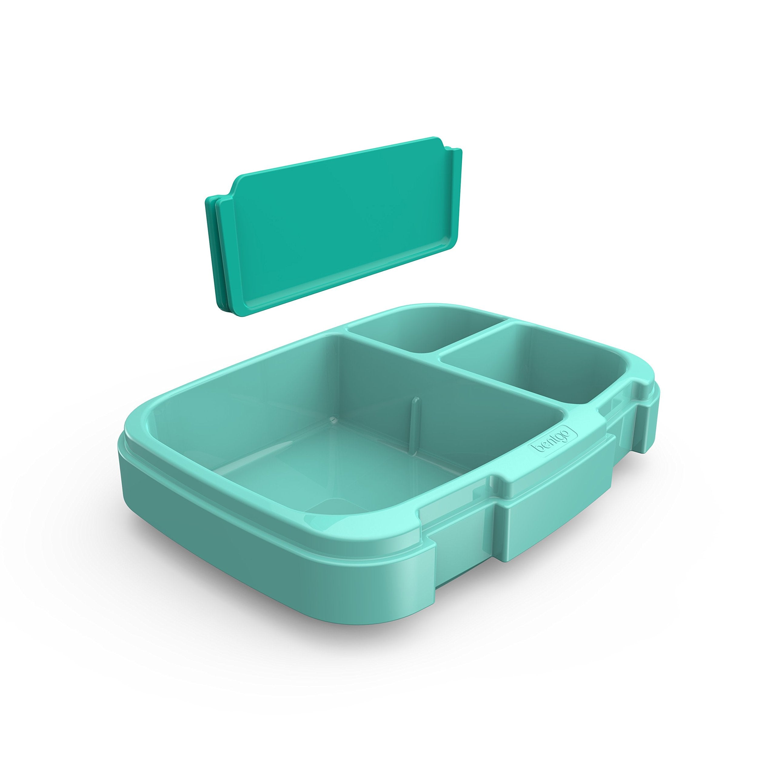Bentgo Fresh Tray (Aqua) With Transparent Cover - Reusable, Bpa-Free, 4-Compartment Meal Prep Container With Built-In Portion Co