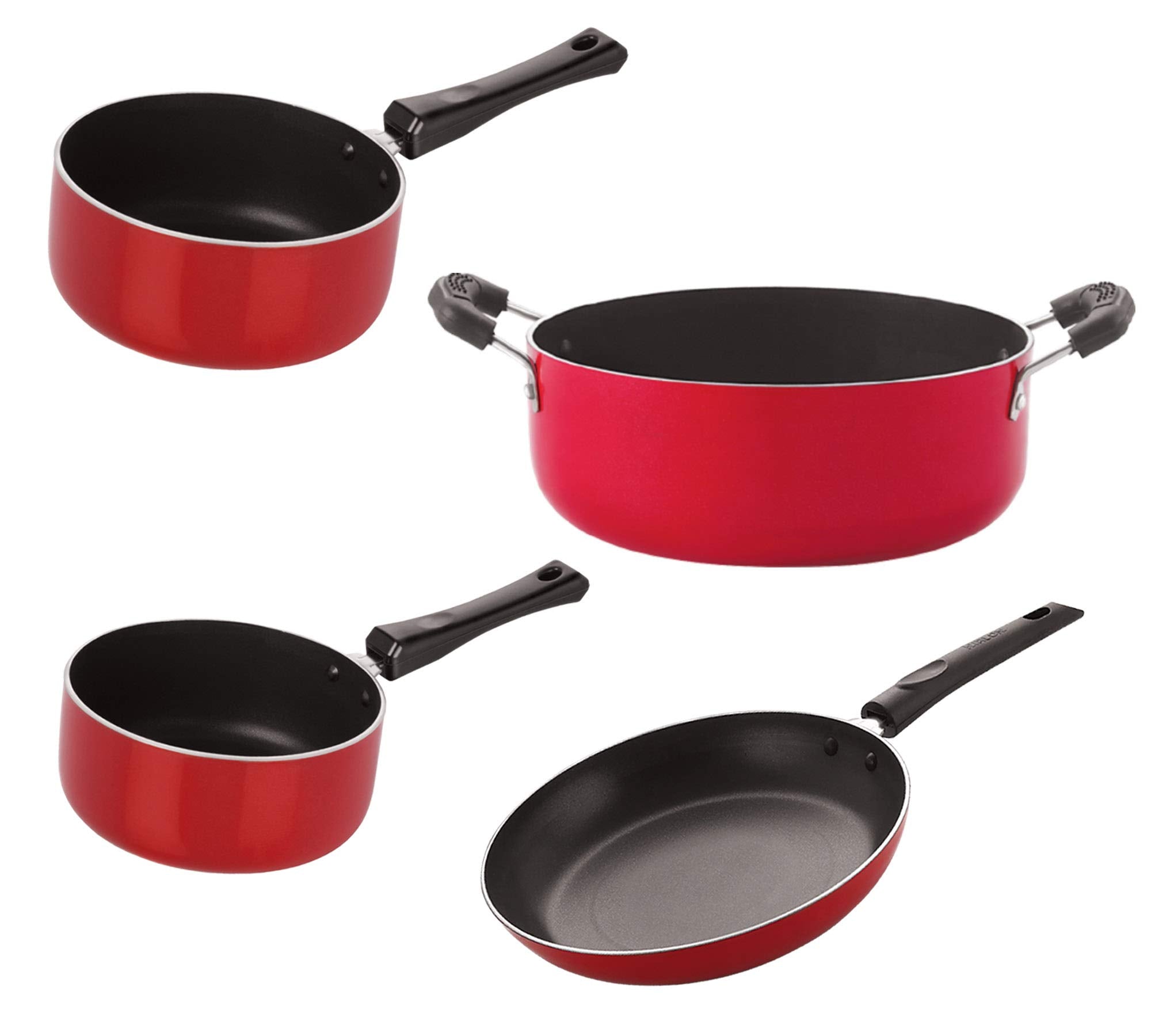 Nirlon NonStick Spiral Bottom Heat Resistance Cookware Combo Set Of 4 Pieces Offer(2.6Mm_Sp(B)_Sp(M)_Cs20_Tp24)