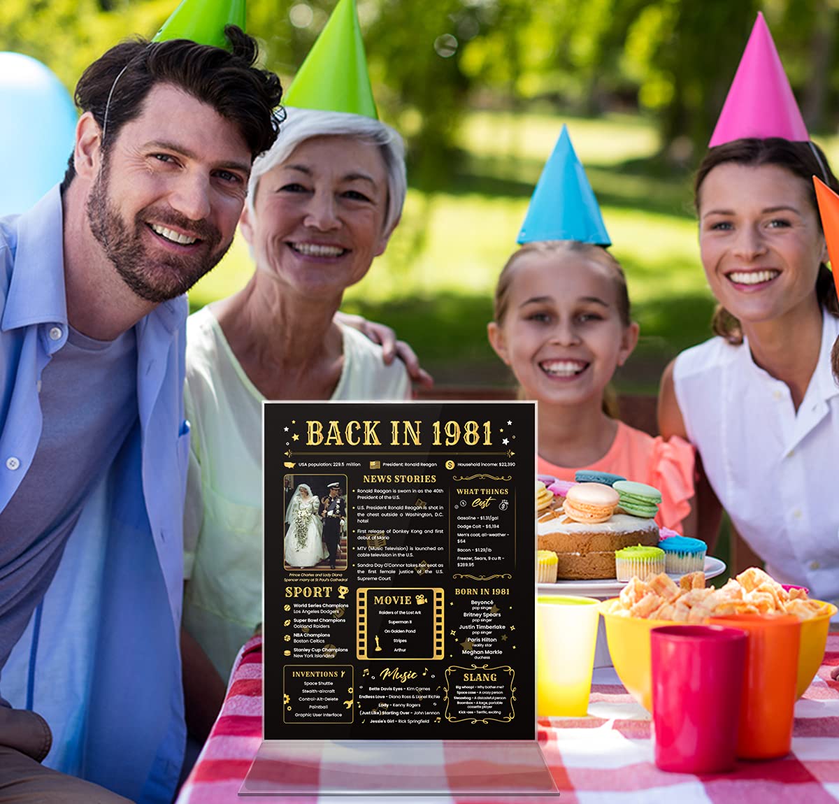 Back In 1981 Birthday Card - 43Rd Birthday Gift For Women Or Men - 43Rd Birthday Decoration For Her Or Him - Funny Table Centerp