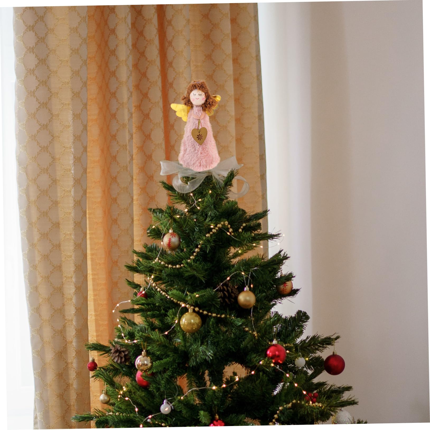 ABOOFAN Festival Supplies 1pc Christmas Decorations Plush Girl Ornaments Angel Christmas Tree Topper