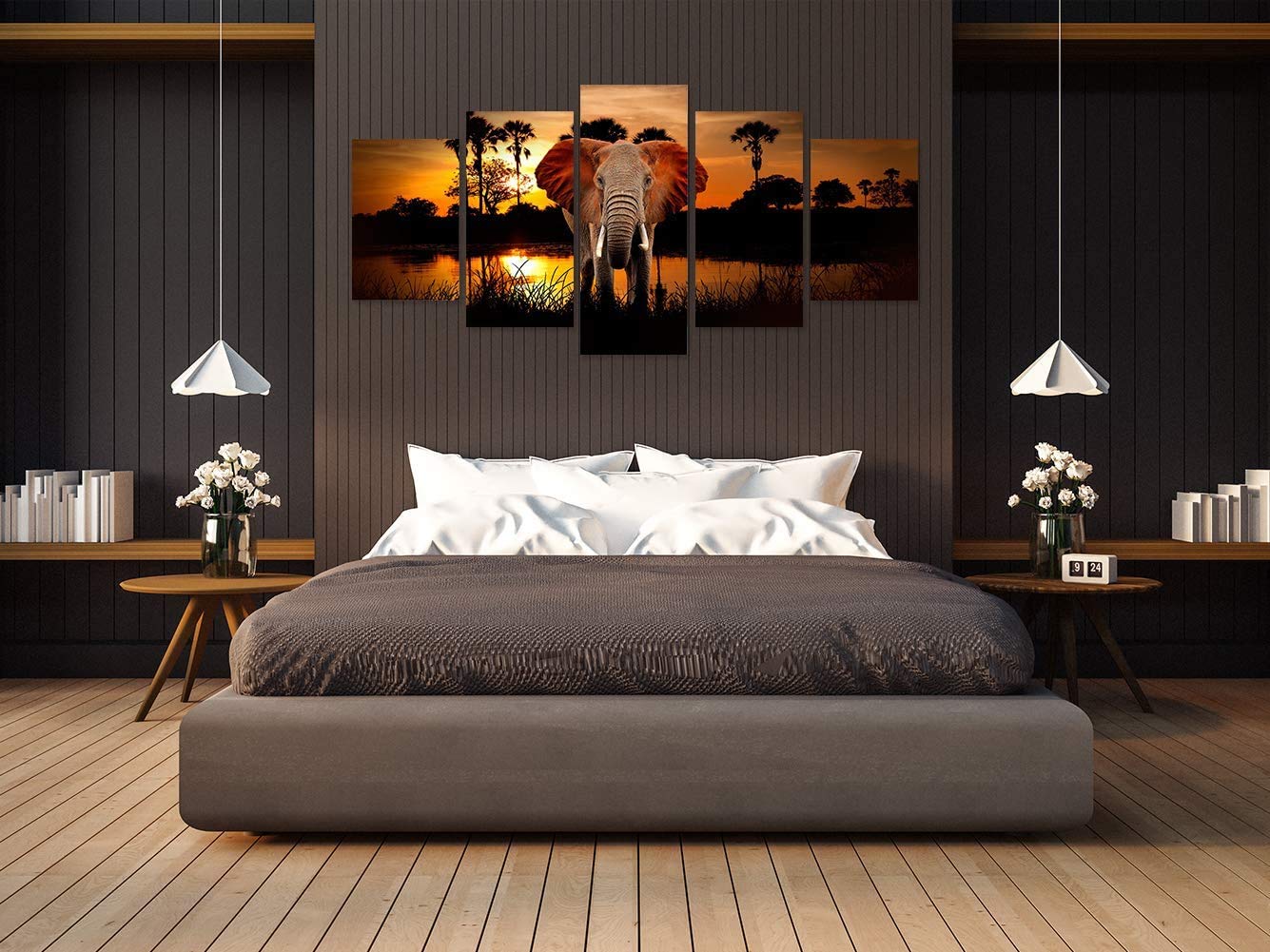 Inzlove Elephant Wall Art Animal Pictures Prints Paintings On Canvas