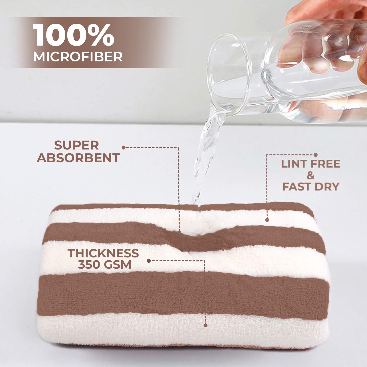 Maxoshine Microfiber Towels For Bath-Stripes Bath Towel For Men And Women-Soft Coral Fleece Towel With Hook Quick Dry Super Abso