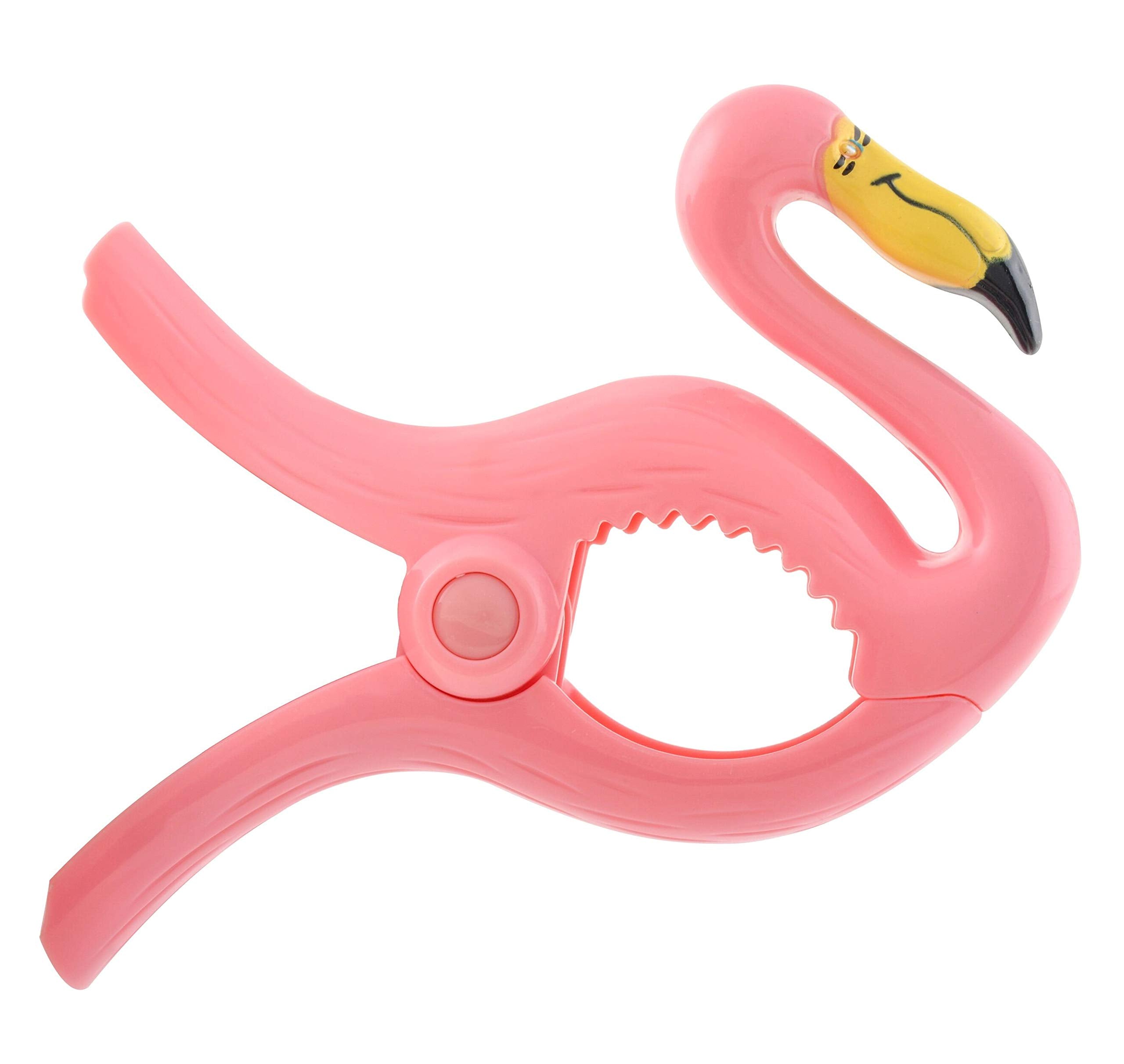 O2Cool Bocaclips - Beach Towel Clips For Beach Chairs, Patio And Pool Accessories - (Flamingo) 2 Count