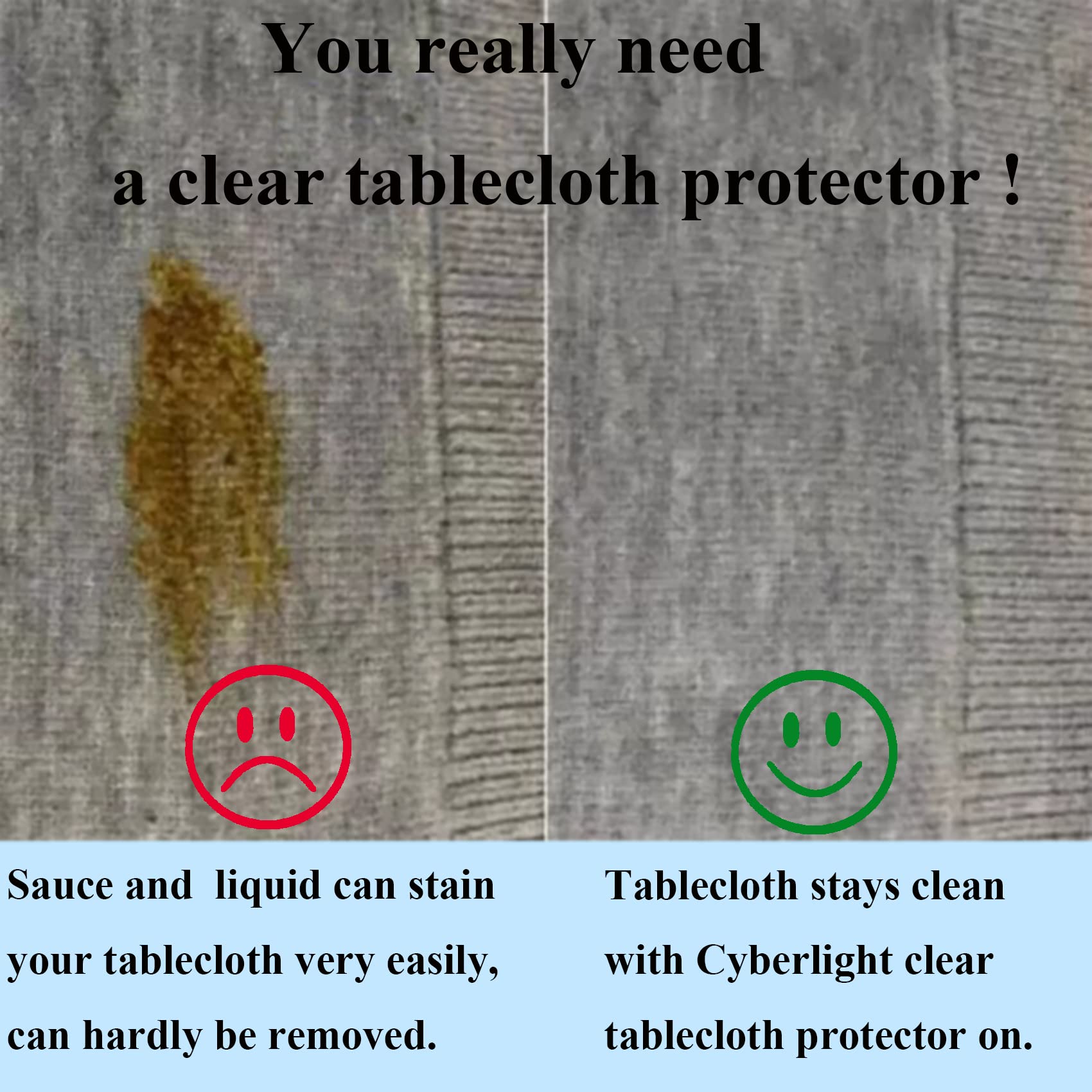 Cyberlight Clear Oval Table Cover Protector 60 X 90 Inches Oval Shape Plastic Transparent Cloth Vinyl Waterproof Tablecloth For