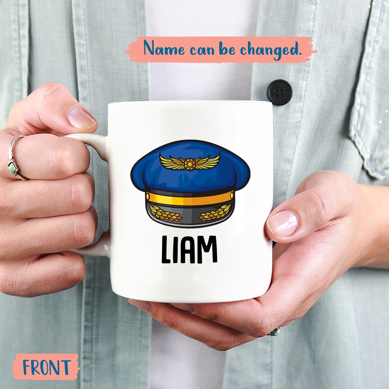 Personalized Name Pilot Coffee Mug, I'm A Pilot Mug, Custom Pilot Gifts for Captain Women Men, Airplane Lover Ceramic Mug, Fligh