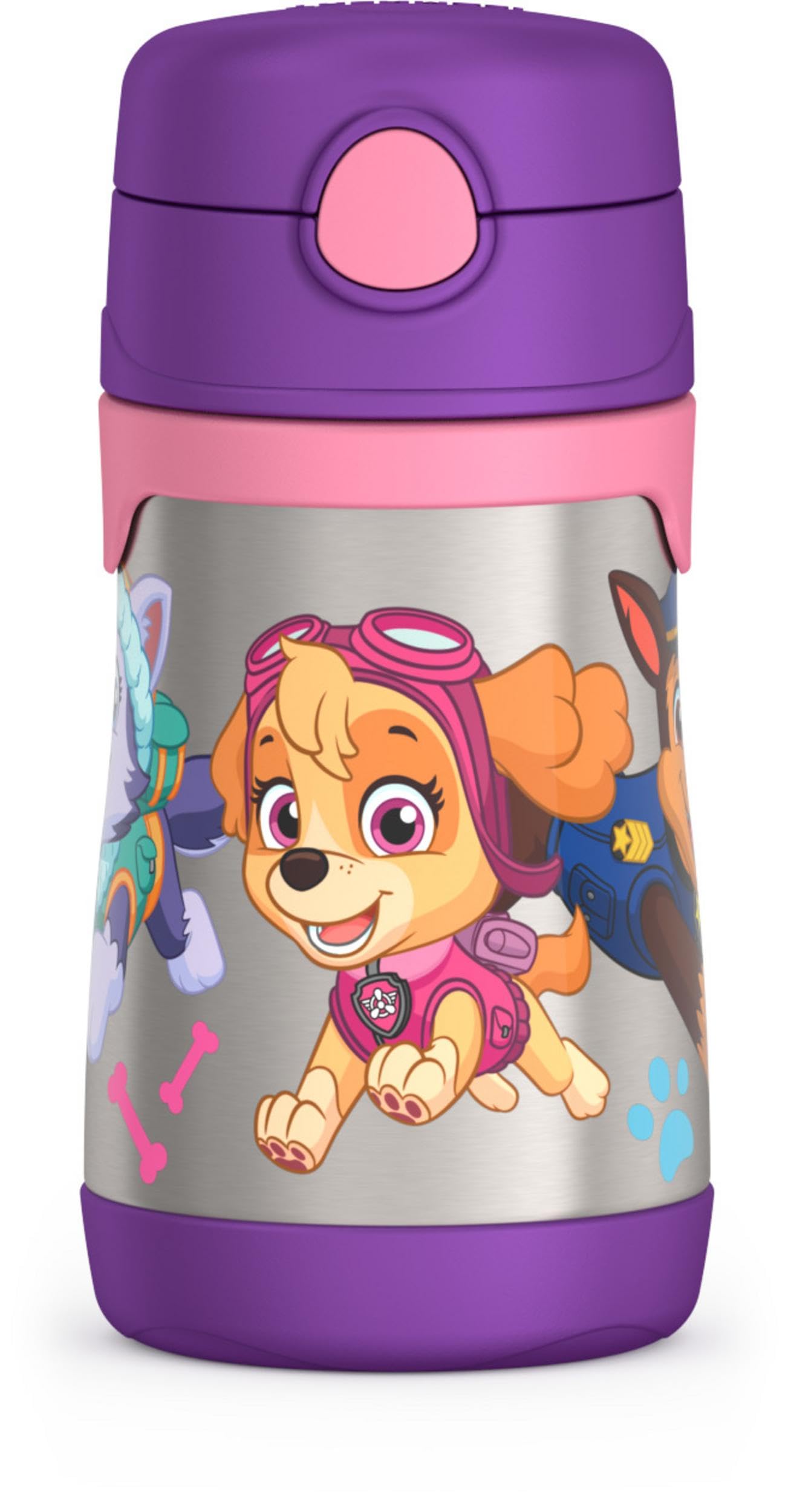 Thermos Vacuum Insulated Stainless Steel 10Oz Straw Bottle, Paw Patrol Girl