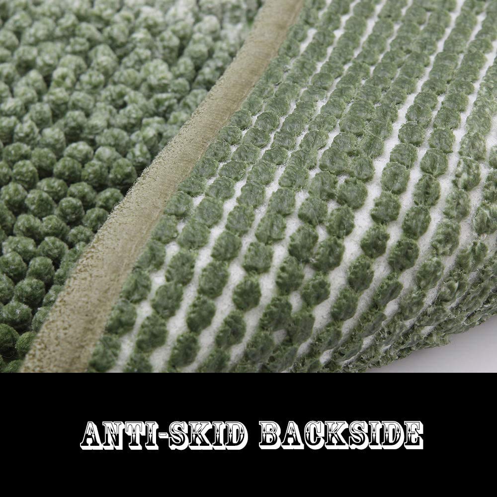 Bath Rugs Made of 100% Polyester Extra Soft and Non Slip Bathroom Mats Specialized in Machine Washable and Water Absorbent Shower Mat (44x26 Inch  Green)