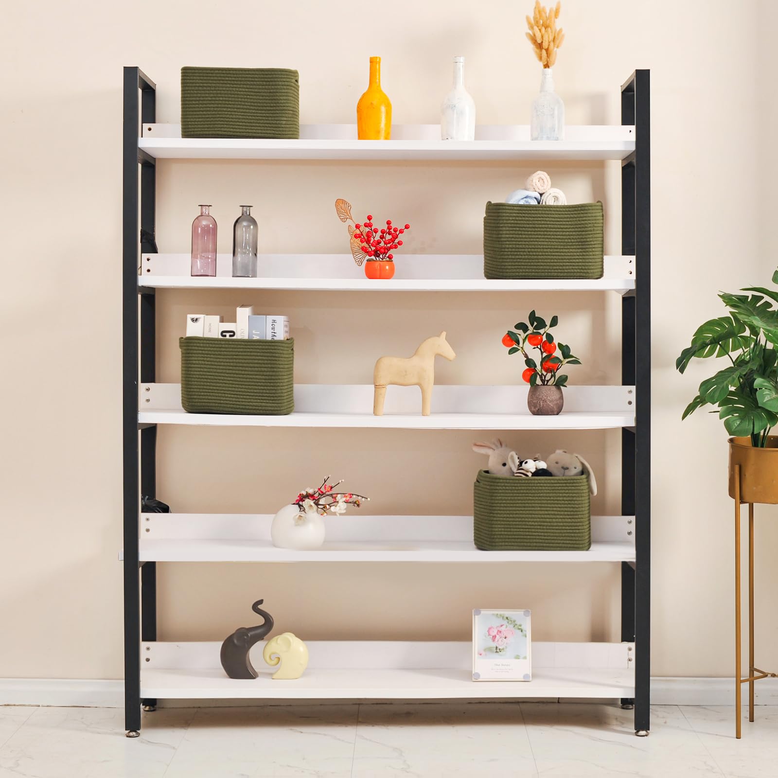 Icerzcz Storage Baskets For Shelves, Small Storage Baskets For Organizing, Woven Cotton Rope Baskets For Storage, Book Basket, D