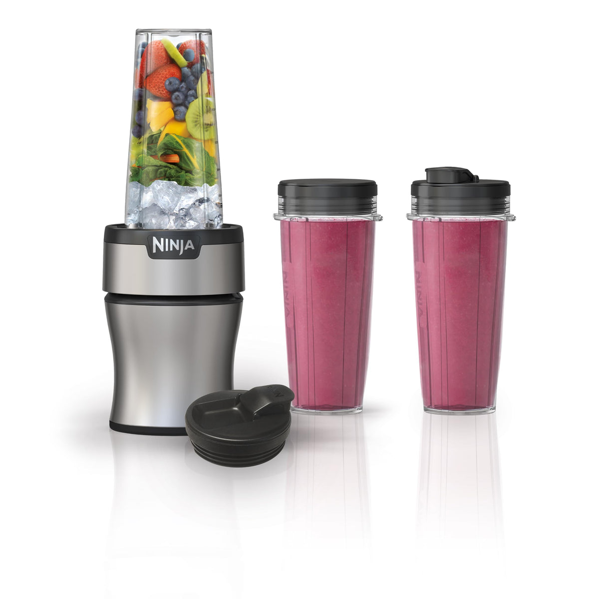 Ninja Bn301 Nutri-Blender Plus Compact Personal Blender, 900-Peak-Watt Motor, Frozen Drinks, Smoothies, Sauces & More, (3) 20 Oz