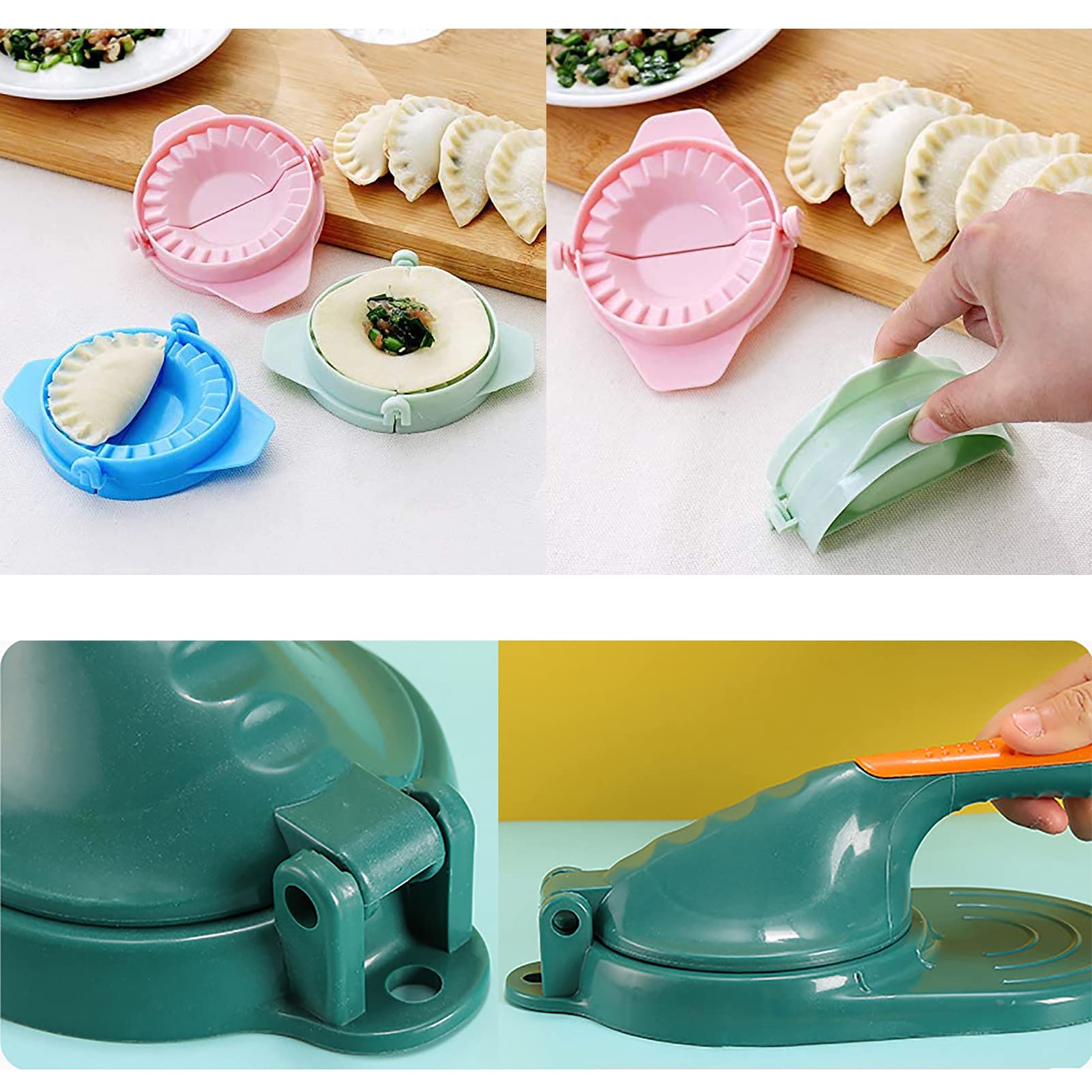 Dough Presser Dumpling Skin Maker With 3Pcs Dumpling Press Molds, Press Chinese Dumpling Skin Tool, Manual Dumpling Wrapper Pres