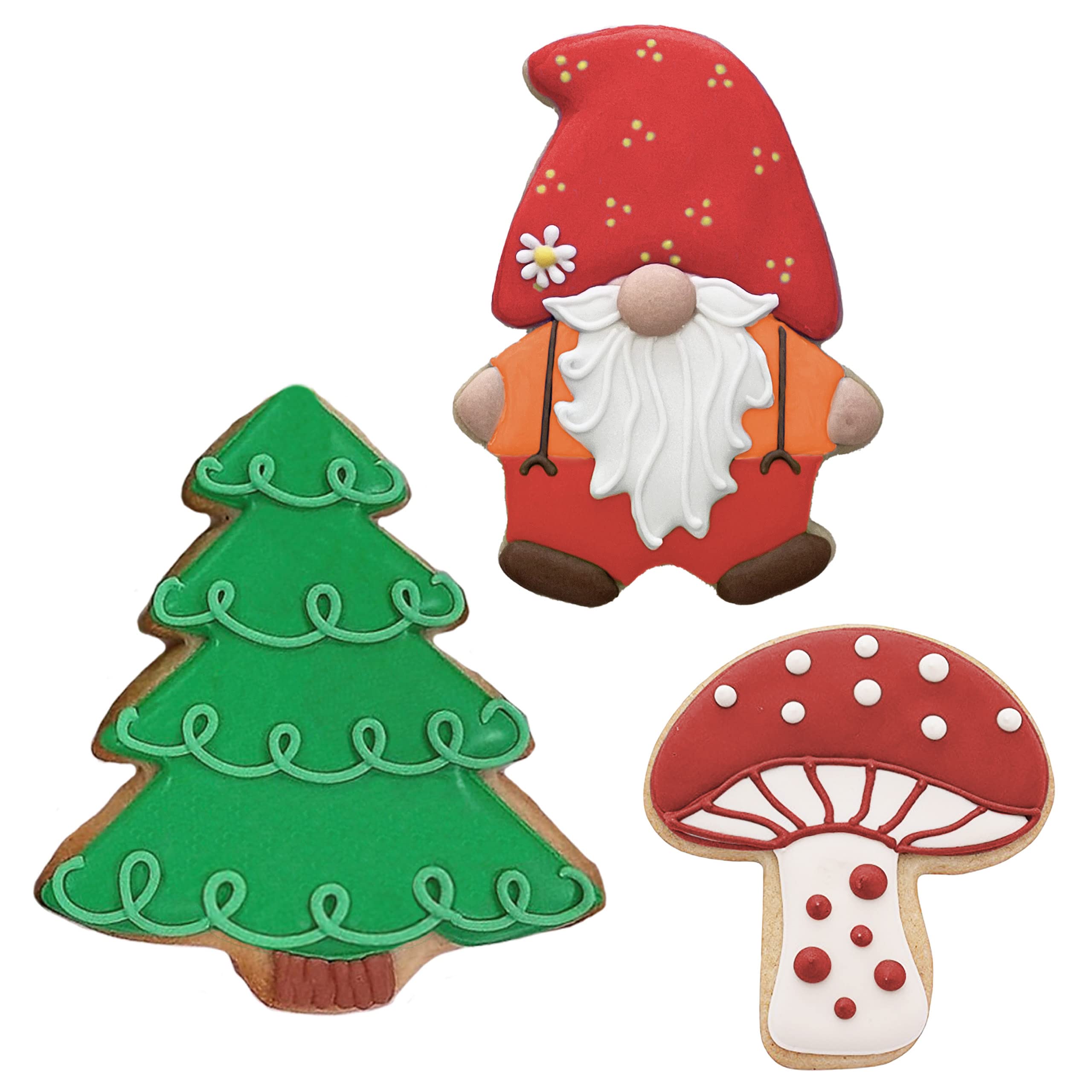 Gnome Enchanted Woodland 3-Pc. Cookie Cutter Set Made In Usa By Ann Clark, Gnome, Mushroom, Tree