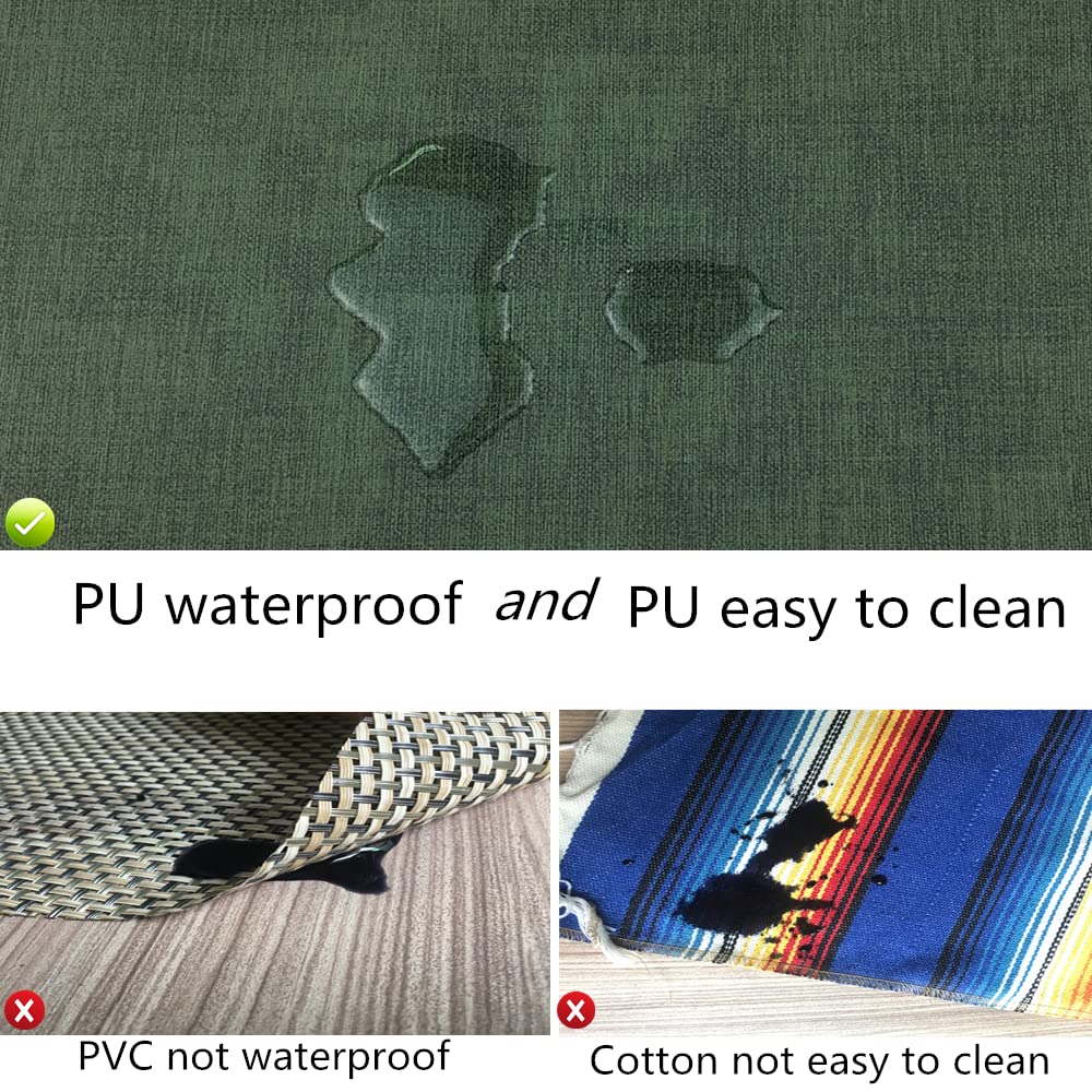Wazaigur Washable Wipeable Waterproof Heat Resistant Faux Leather Placemats Set Of 6,Pu Palce Mats For Indoor And Outdoor,Easy T