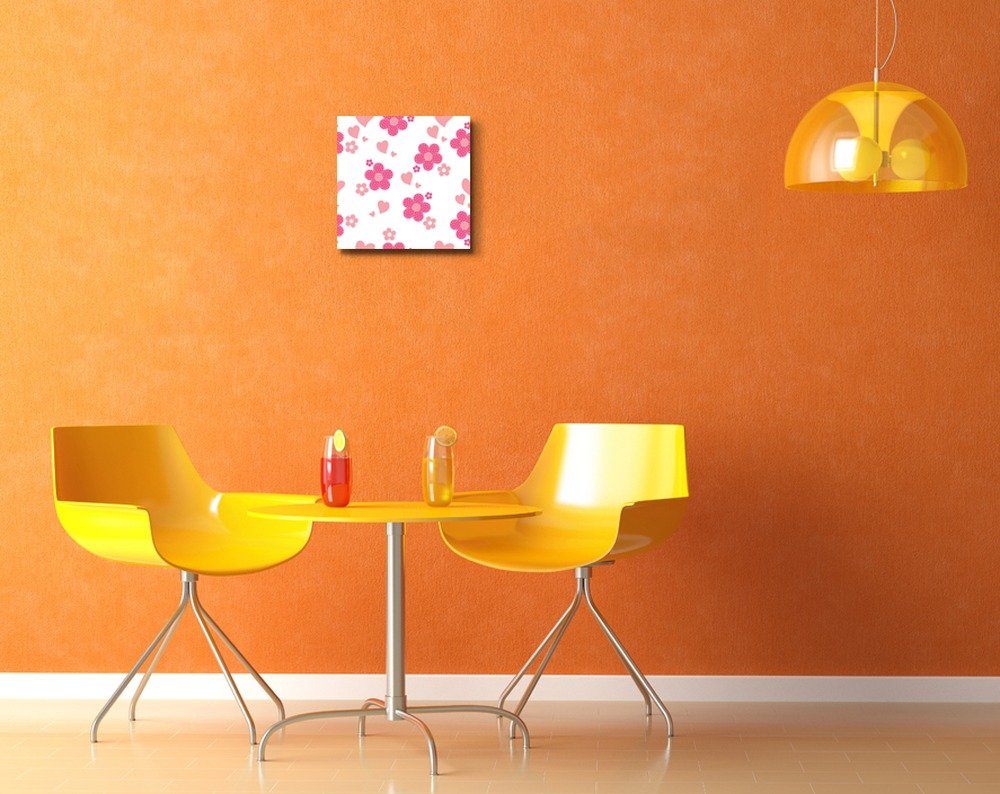 Canvas Prints Wall Art - Seamless Pattern With Pink Flowers | Modern Wall Decor/Home Art Stretched Gallery Canvas Wraps Giclee P