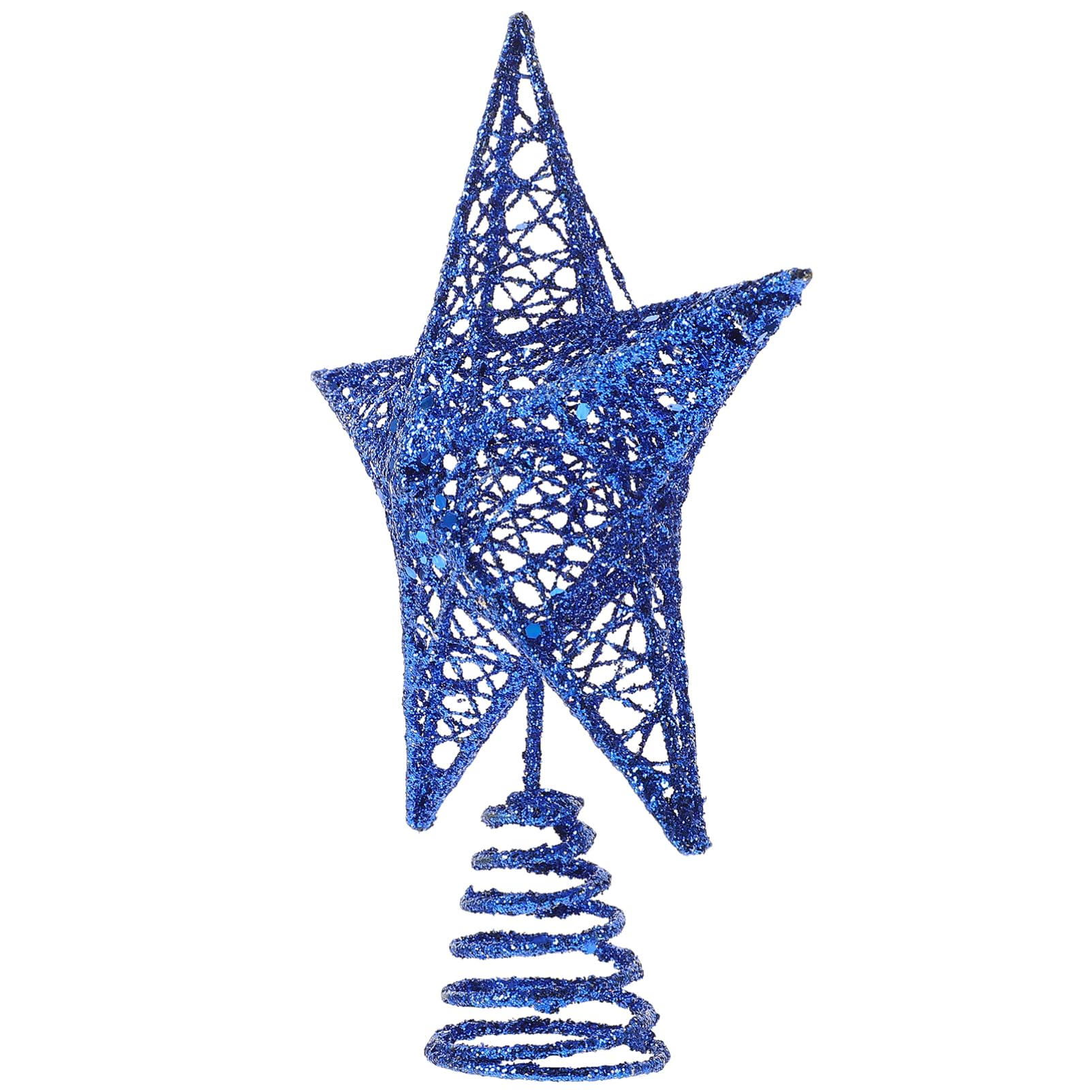 LABRIMP Christmas Decorations Star Christmas Tree Topper Glitter Safe Sturdy Treetop Star Ornament 20cm Blue