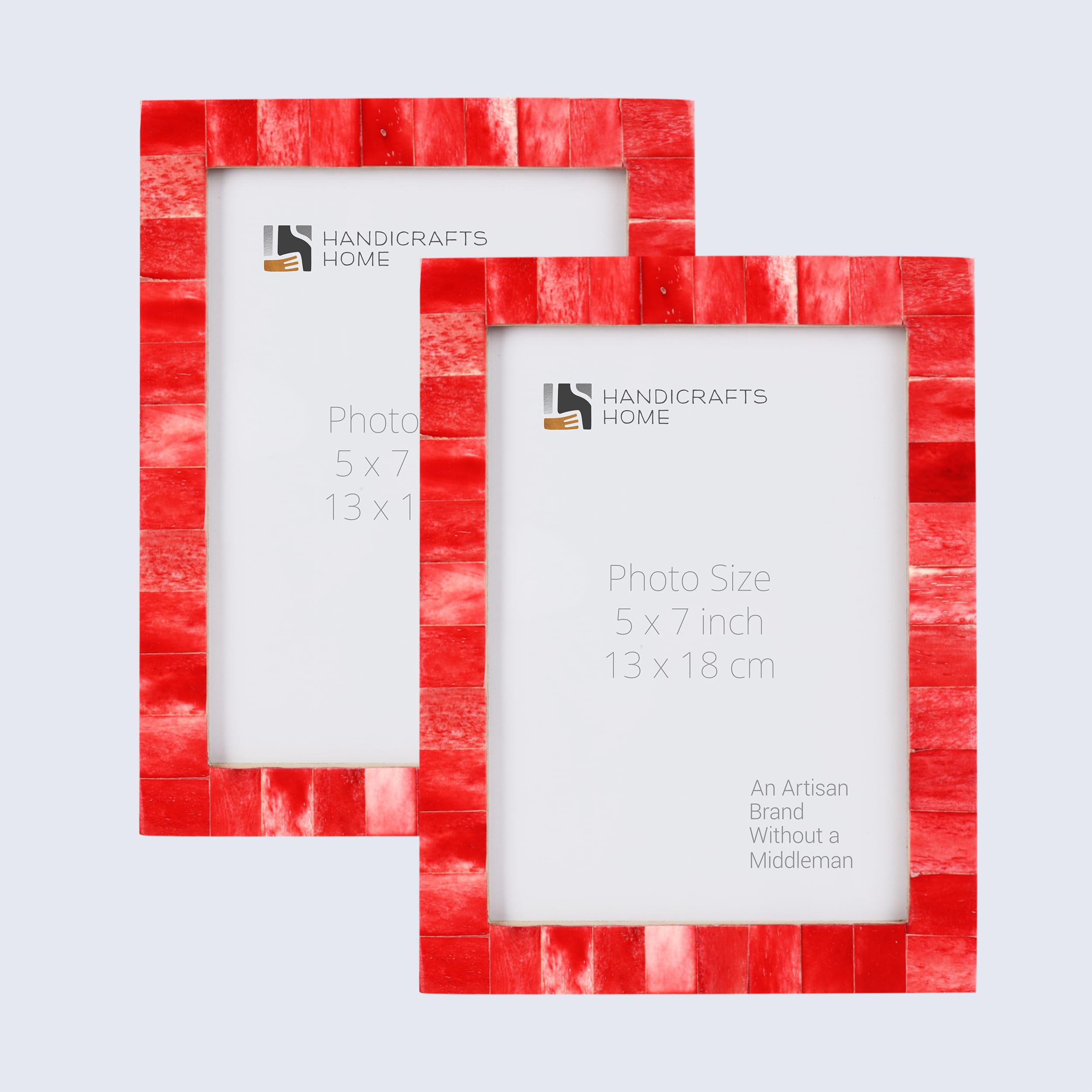 Handicrafts Home 5x7 Picture Frames Pack of 2 - Classic Collection Handcrafted Photo Frames, Perfect for Wall & Tabletop Display