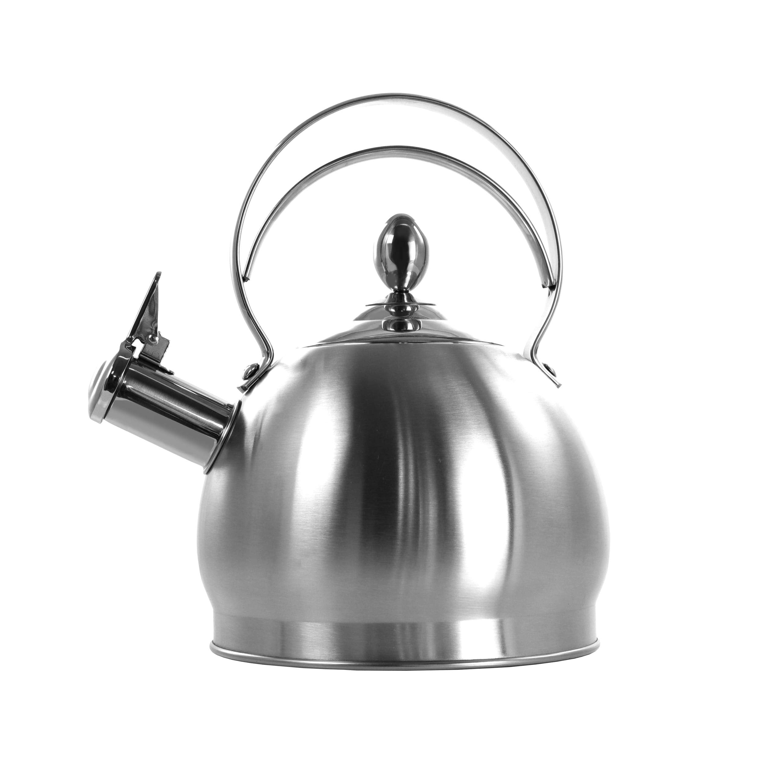 Megachef 2.8 Liter Stovetop Whistling Kettle In Brushed Silver