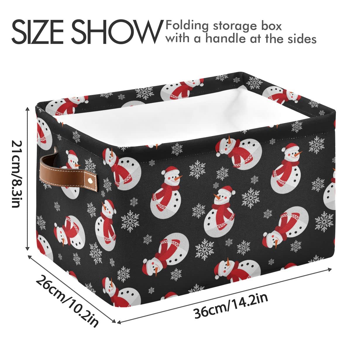 Winter Snowman Snowflake Storage Basket Fabric Laundry Baskets Christmas Holiday Xmas Decorations Storage Boxes Organizer Bag Fo