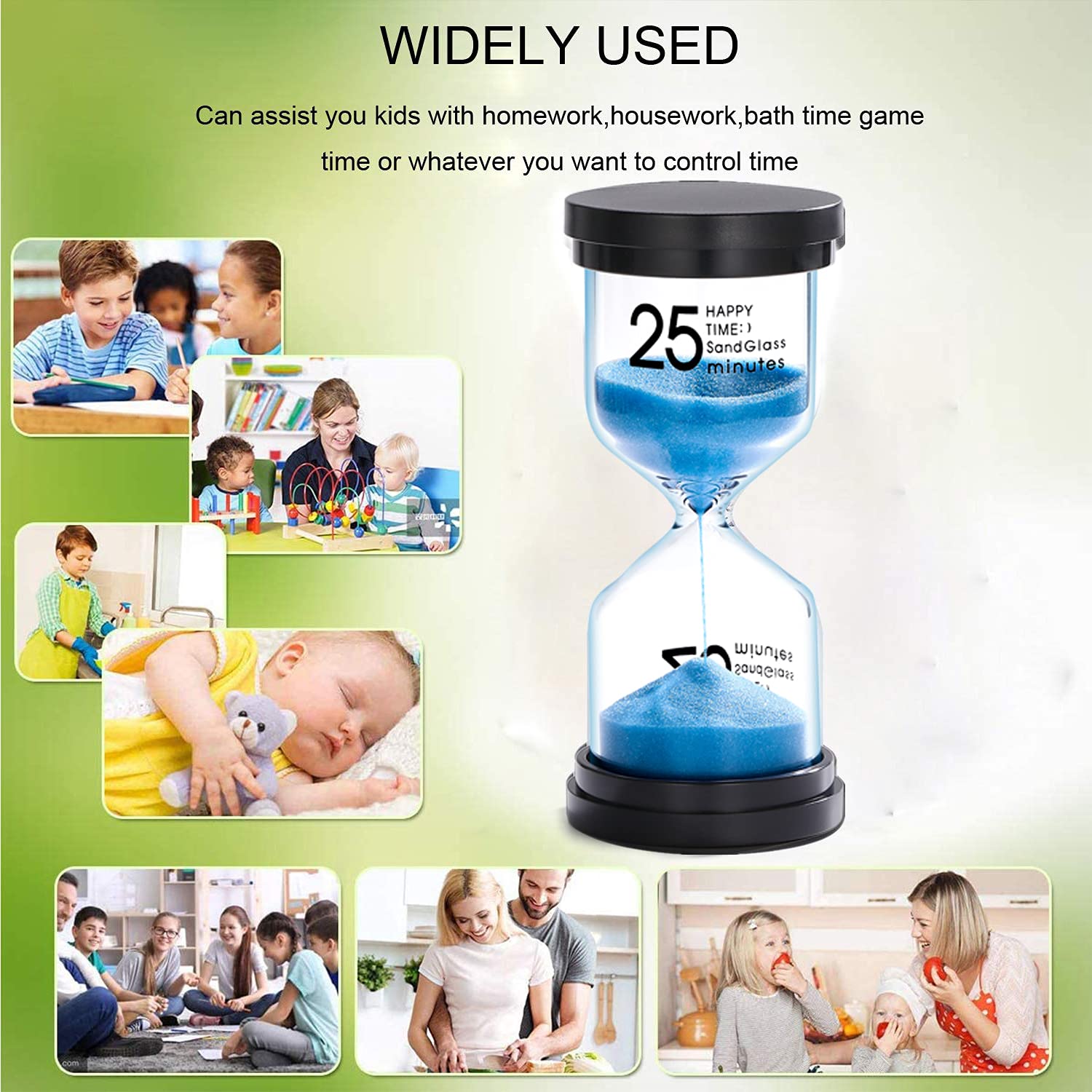 25 Minute Sand Hourglass Timer: Plastic Sand Clock, Sand Watch 25 Min, Extra Blue Reloj De Arena, Unity Hour Glass Colorful Sand