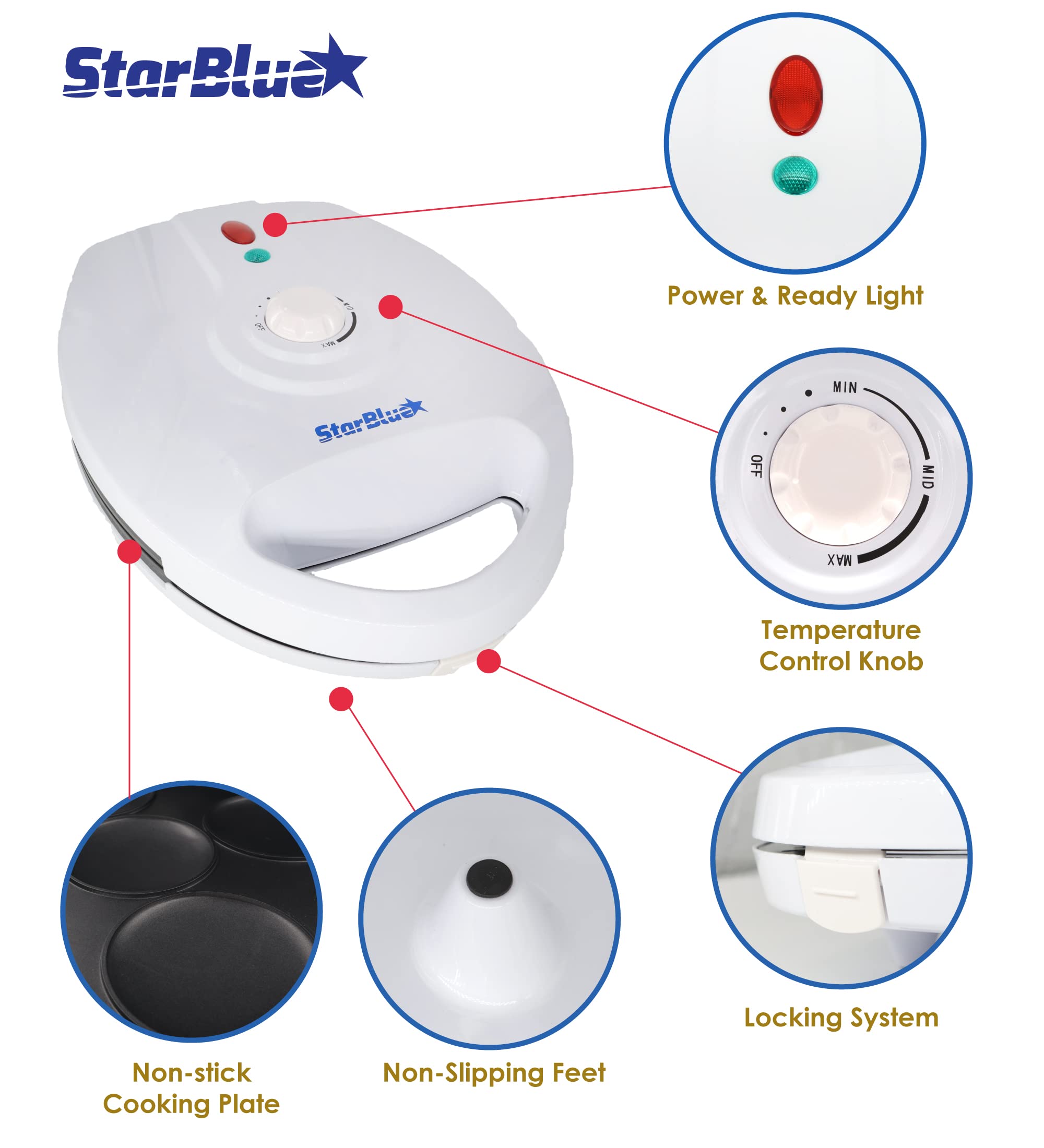 Electric Arepa Maker And Mini Pancake Maker By Starblue With Free Arepa Recipes Ebook - Quick And Making 5 Venezuela And Colombi