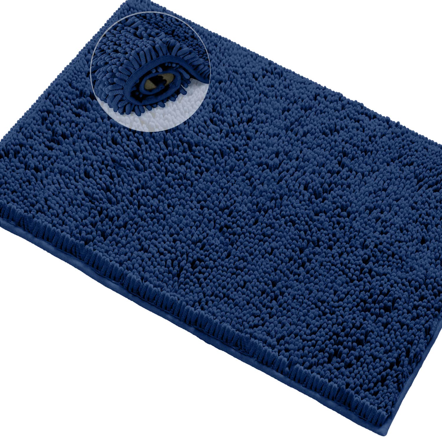 Luxurux Blue Bathroom Rugs -Extra-Soft Plush Bath Mat Shower Bathroom Rug,1 ' ' Chenille Microfiber Material, Super Absorbent Sh