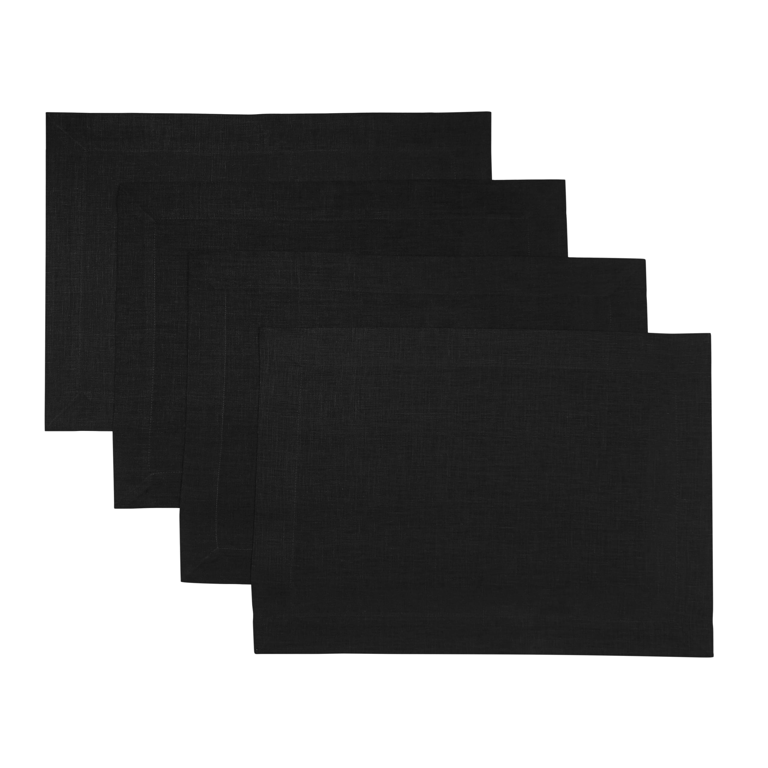 Dmoksha Halloween Placemats 14 X 19 Inch, Black Placemats Set Of 4, 100% Pure Linen Hemmed Cloth Placemats, Perfect For Thanksgi