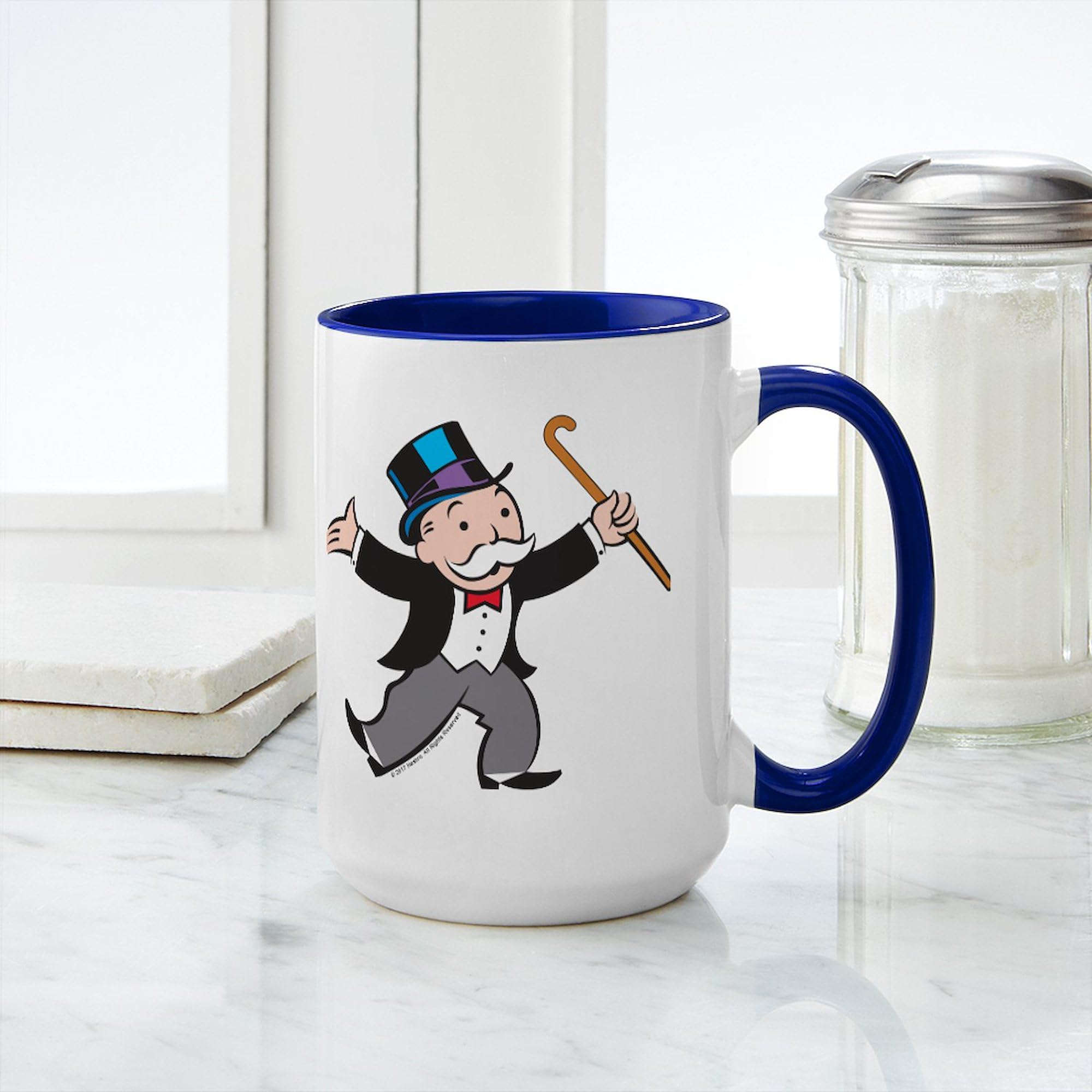 CafePress Monopoly Dancing Rich Unc 15 oz (444 ml) Ceramic Coffee Mug