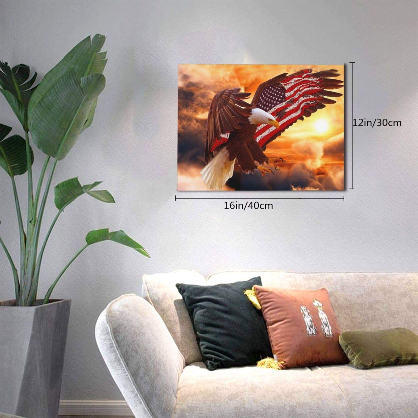 American Bald Eagle Wall Art Flying Eagle Canvas Prints Patriotic Concept Picture Inspiring Motivational Posters Modern Home Art