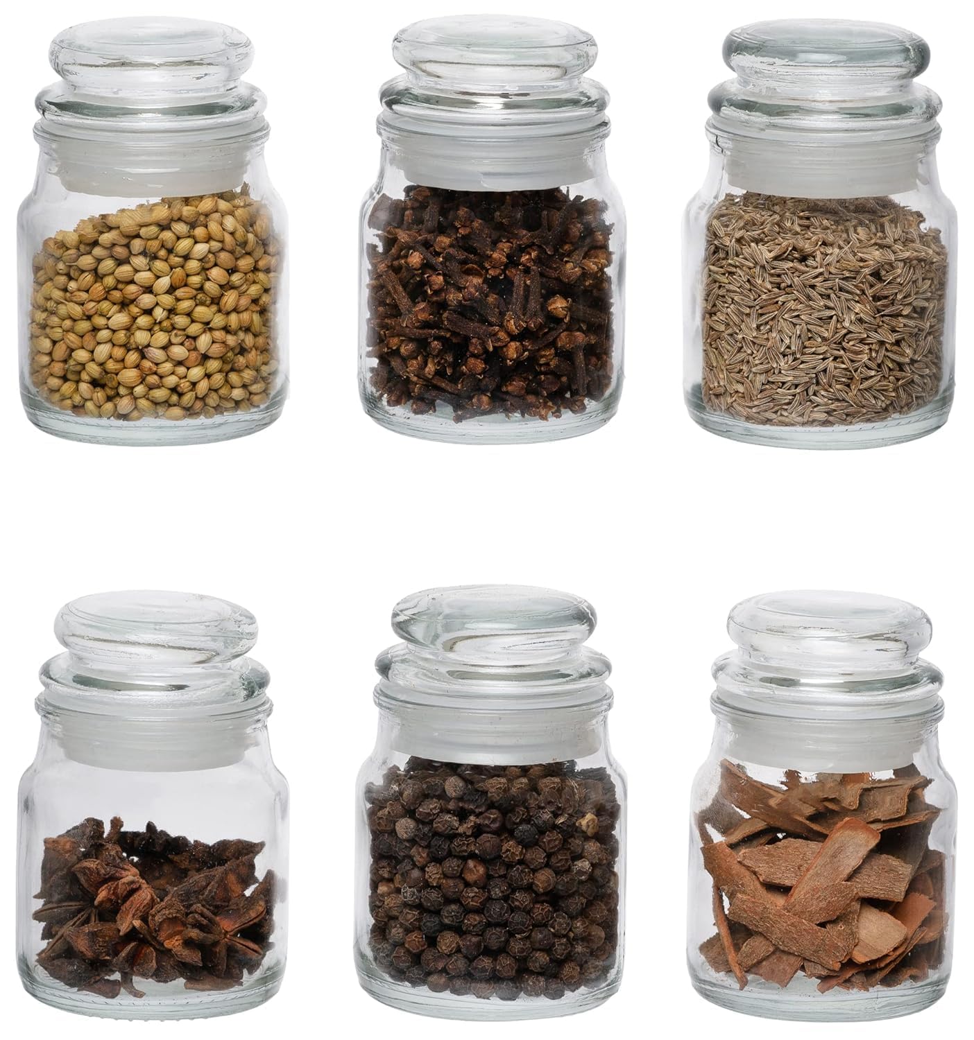 Parvluxe 120Ml Glass Spice Jar Container, Glass Jars For Kitchen, Dry Fruit & Honey Glass Storage Container With Air Tight Lid, 