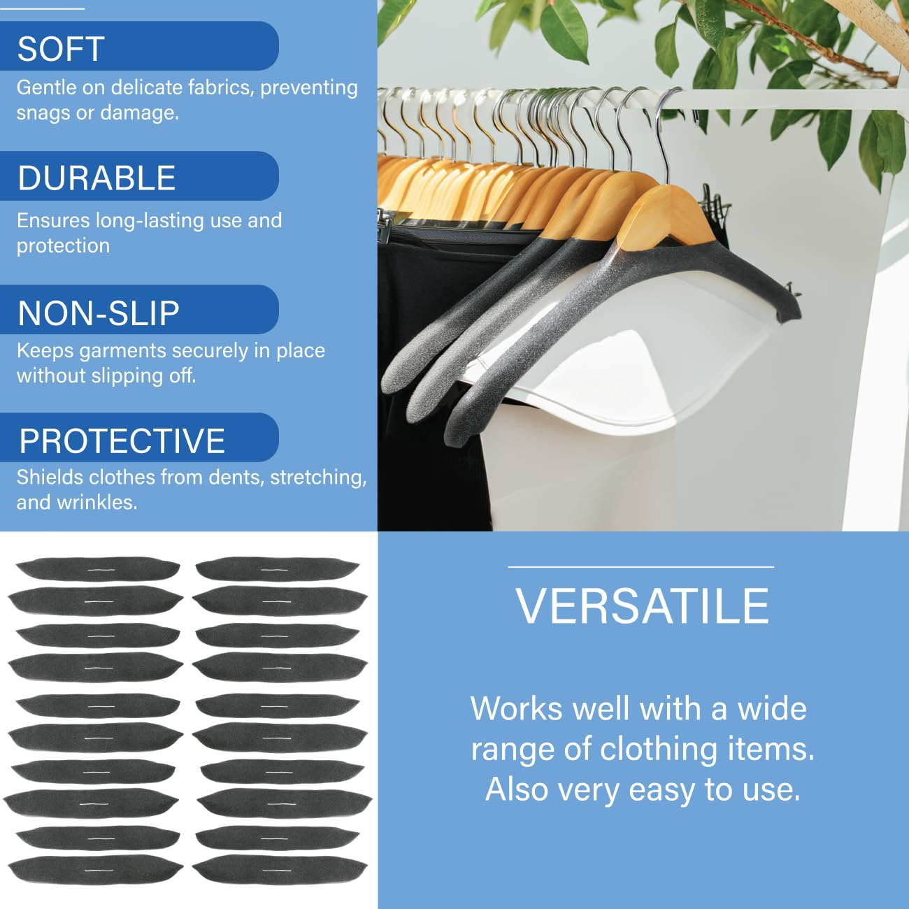 Foam Pad Hanger Covers, Charcoal Grey Foamies, 50 Pack