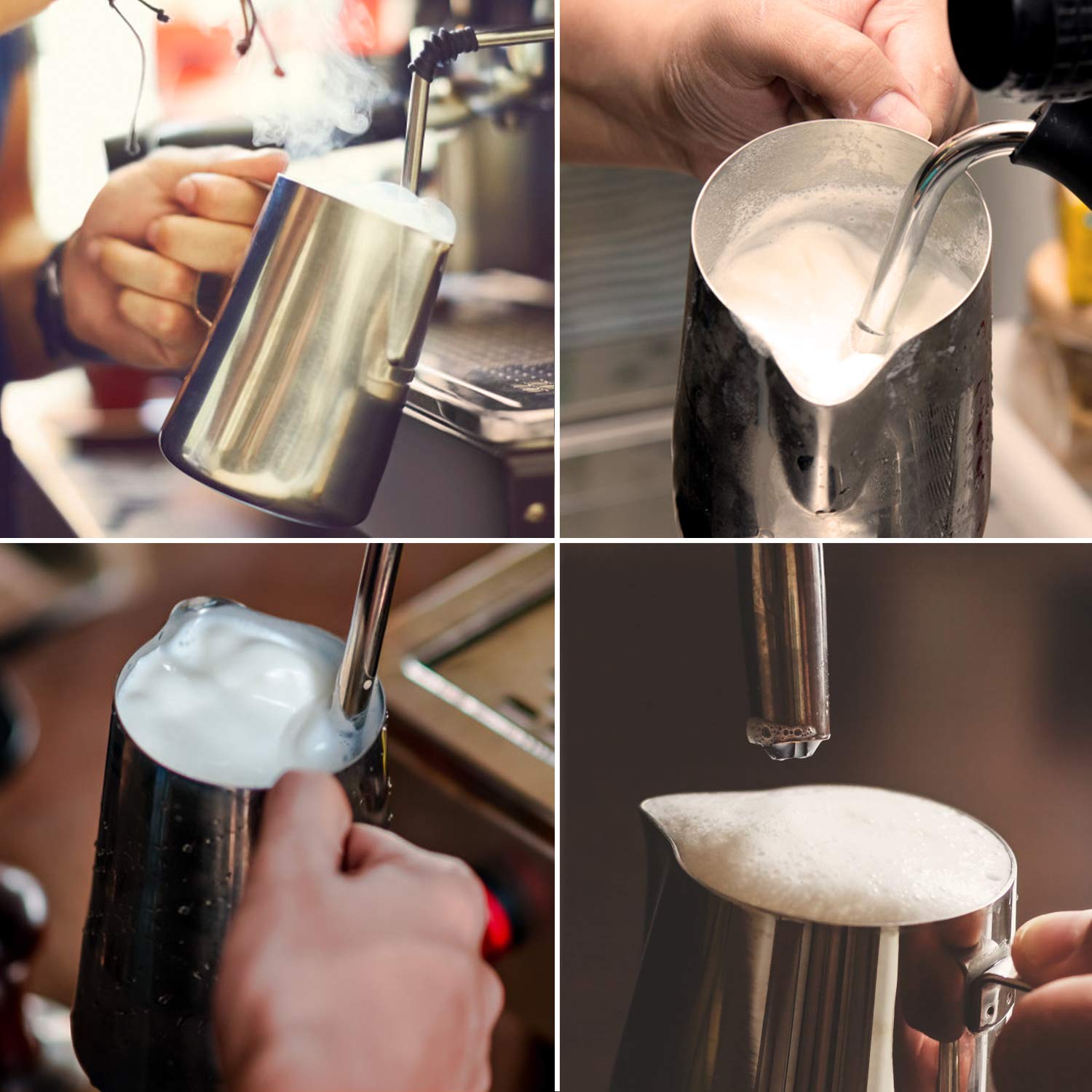 Milk Frothing Pitcher Cup, 32Oz/900Ml Milk Frother Cup Stainless Steel Steaming Pitcher Milk Jug Coffee Latte Art Cappuccino Esp