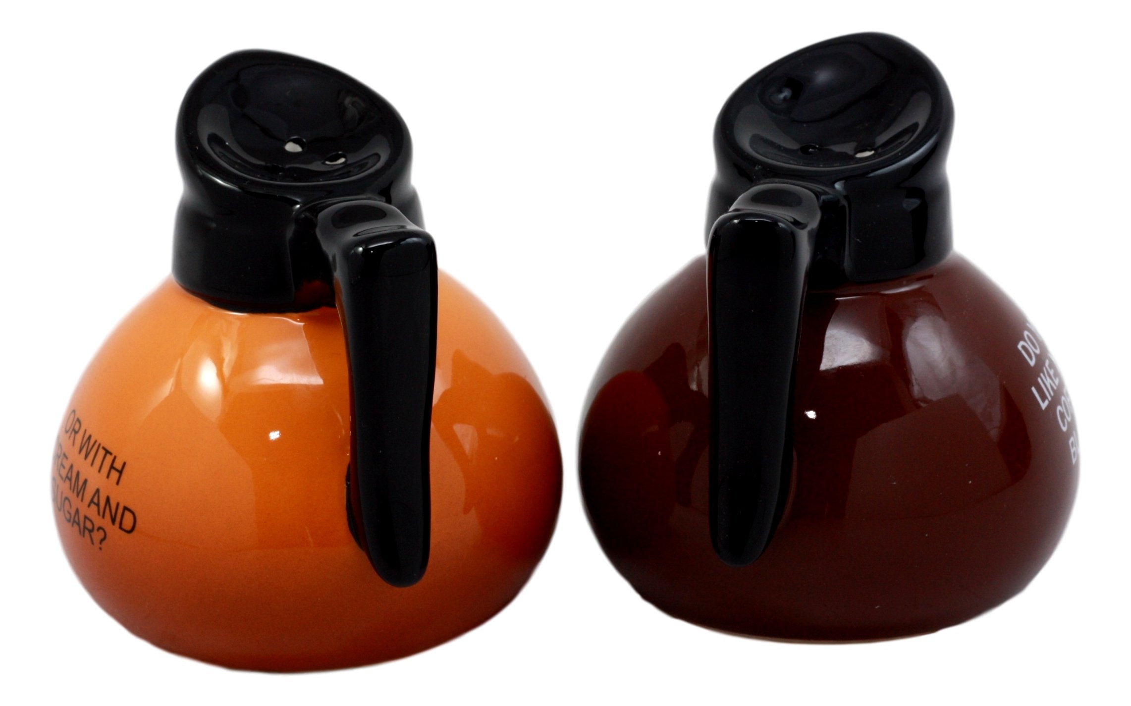 Ebros Bed And Breakfast Black Or Cream Coffee Pots Salt & Pepper Shakers Ceramic Magnetic Figurine Set 3.25''H Rise And Shine Co