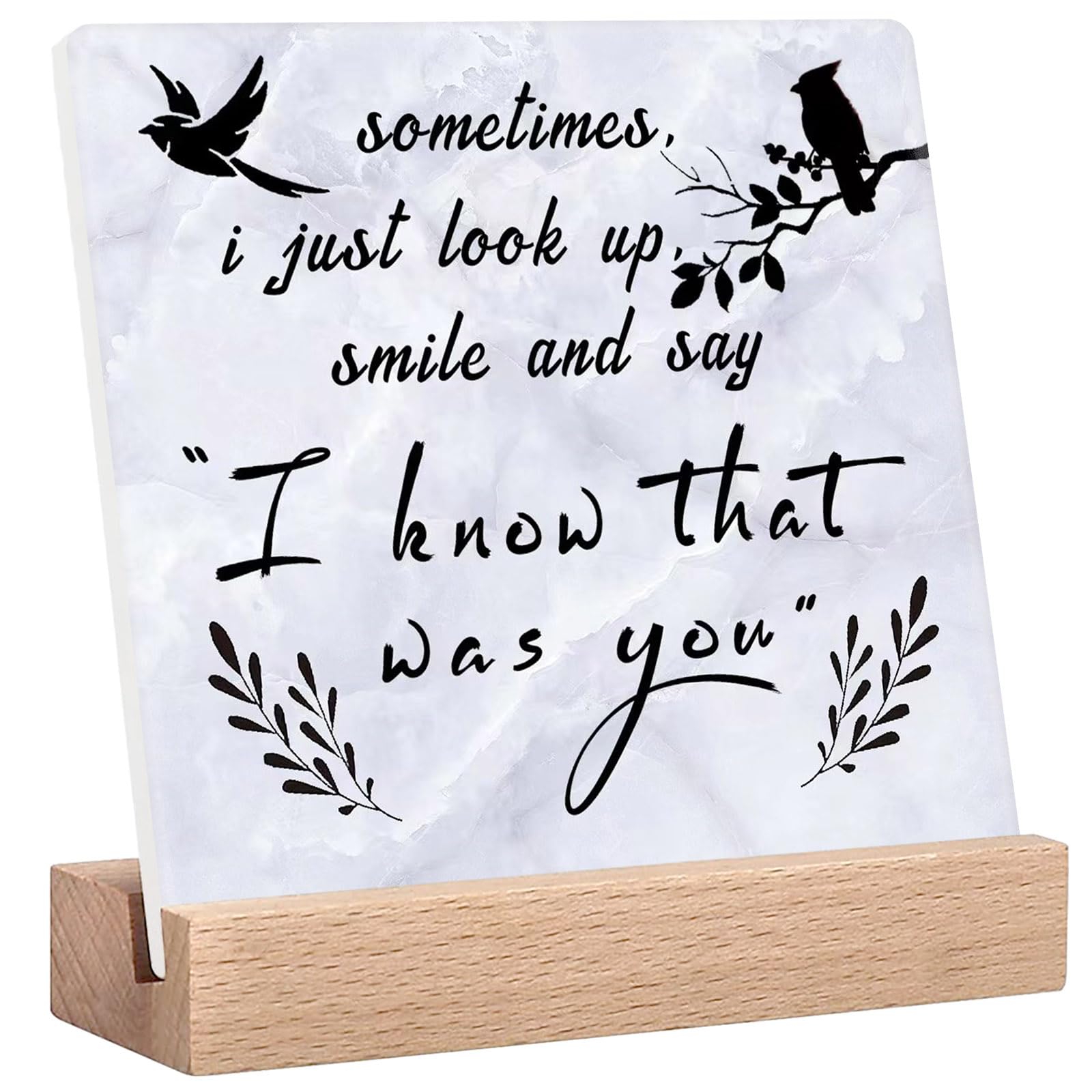 Celebration of Life Sign Decoration, I Love You Sign, Memory Board of Love Plaque, Wooden Base Saying Plaque, Sometimes I Look U