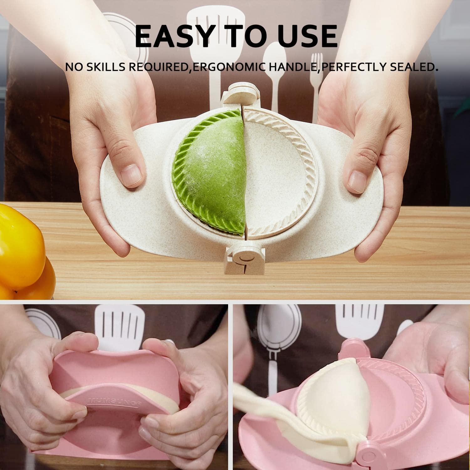 Mumsung Empanadas Press Maker Mold Set,4-Inch Dumpling Maker With Dough Cutter, Professional Kitchen Gadget For Empanada, Pierog