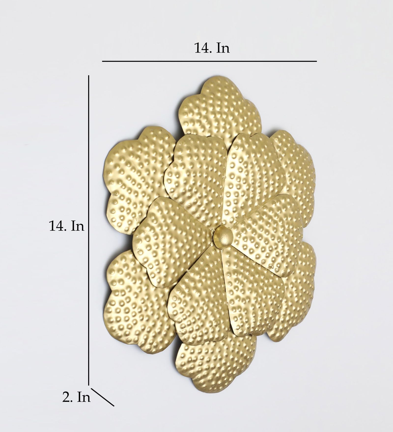 Vedas Gold Metal Vamli Flower Small Wall Decorative Hanging & Mounted Art Sculpture Wall Art For Living Room, Office, Home, Hote