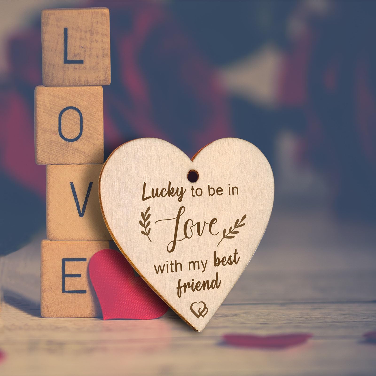EYITUPC Lucky to Be in Love with My Best Friend Birthday Anniversary Picture Frame Boyfriend Girlfriend Husband Wife Fiance Coup