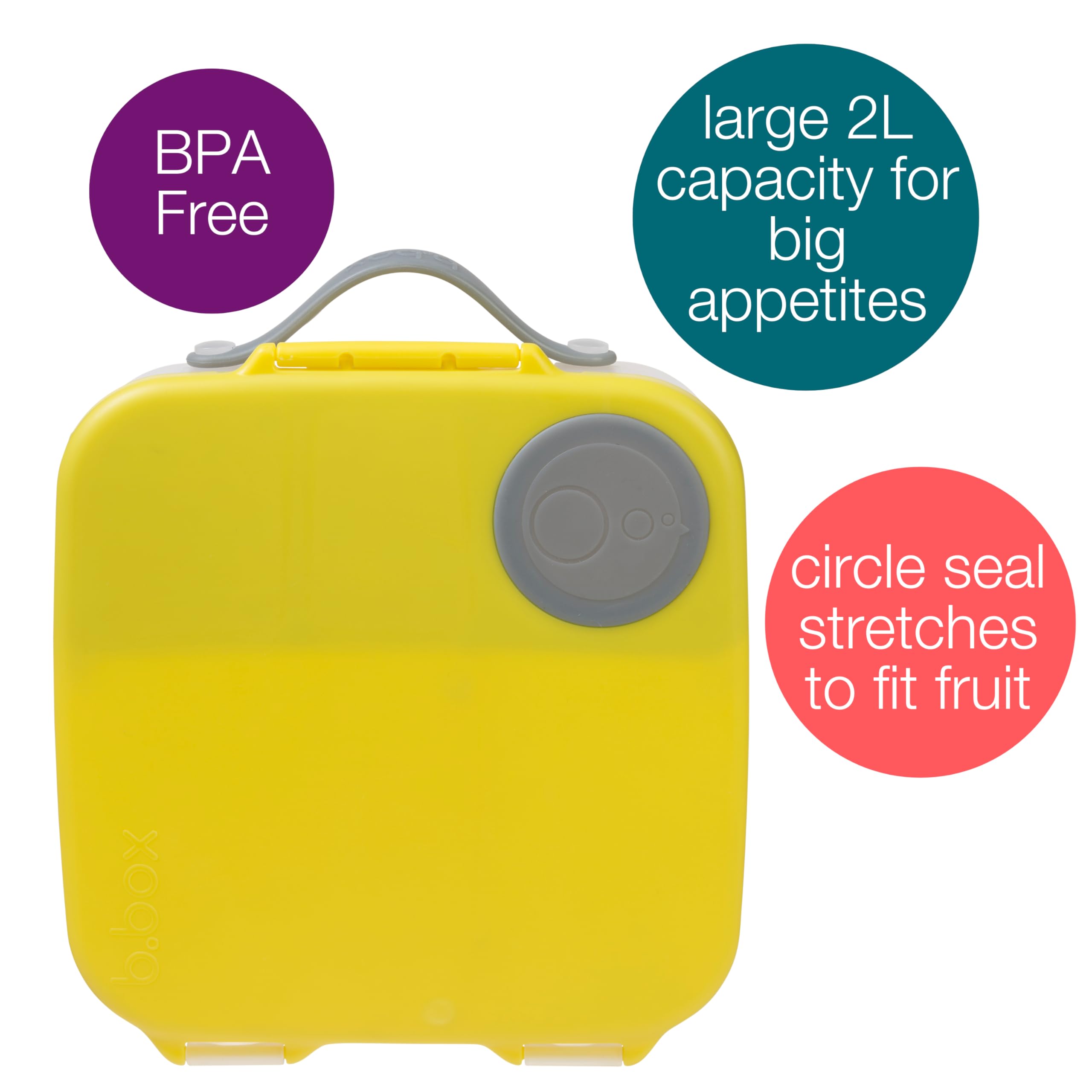 B.Box Lunch Box For Kids: Jumbo Bento Box W/ 4 Compartments (2 Leak Proof), Removable Divider, Gel Cold Pack. Big Eaters Ages 3+