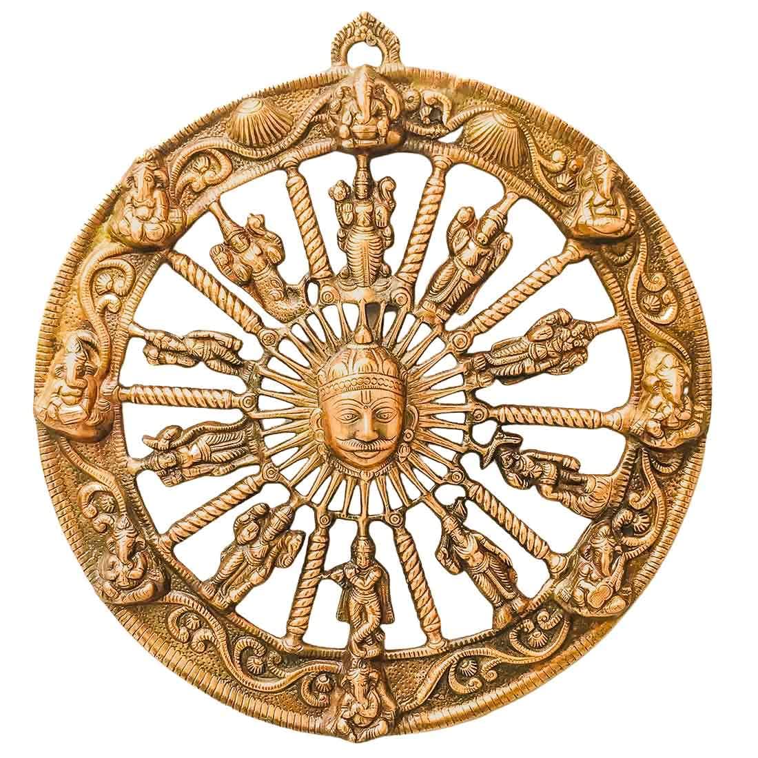 Apkamart Handcrafted Sun Wall Hanging | Surya Bhagwan Wall Decor For Vastu- Religious Article For Wall Decor And Gifts (Metal - 