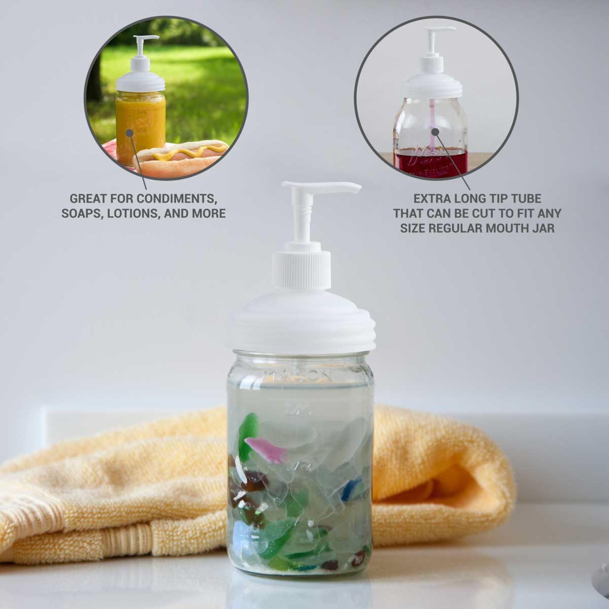 Recap Mason Jar Sprayer And Pump Cap | Regular Mouth | Natural | Made In The Usa | Leak-Proof | Freezer-Proof