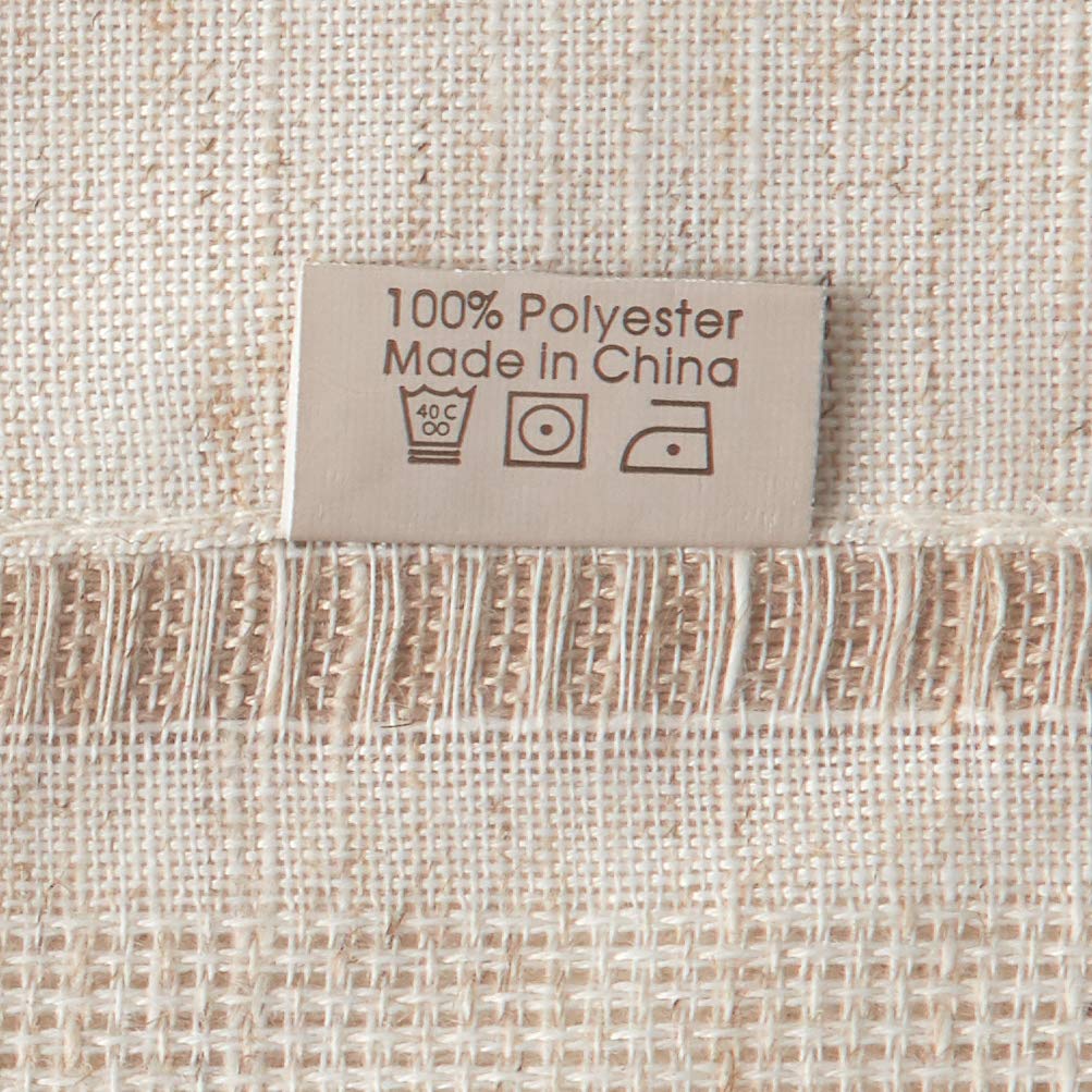 Saro Lifestyle Poly And Linen Blend Toscana Tablecloth With Hemstitch Border, Natural, 80''