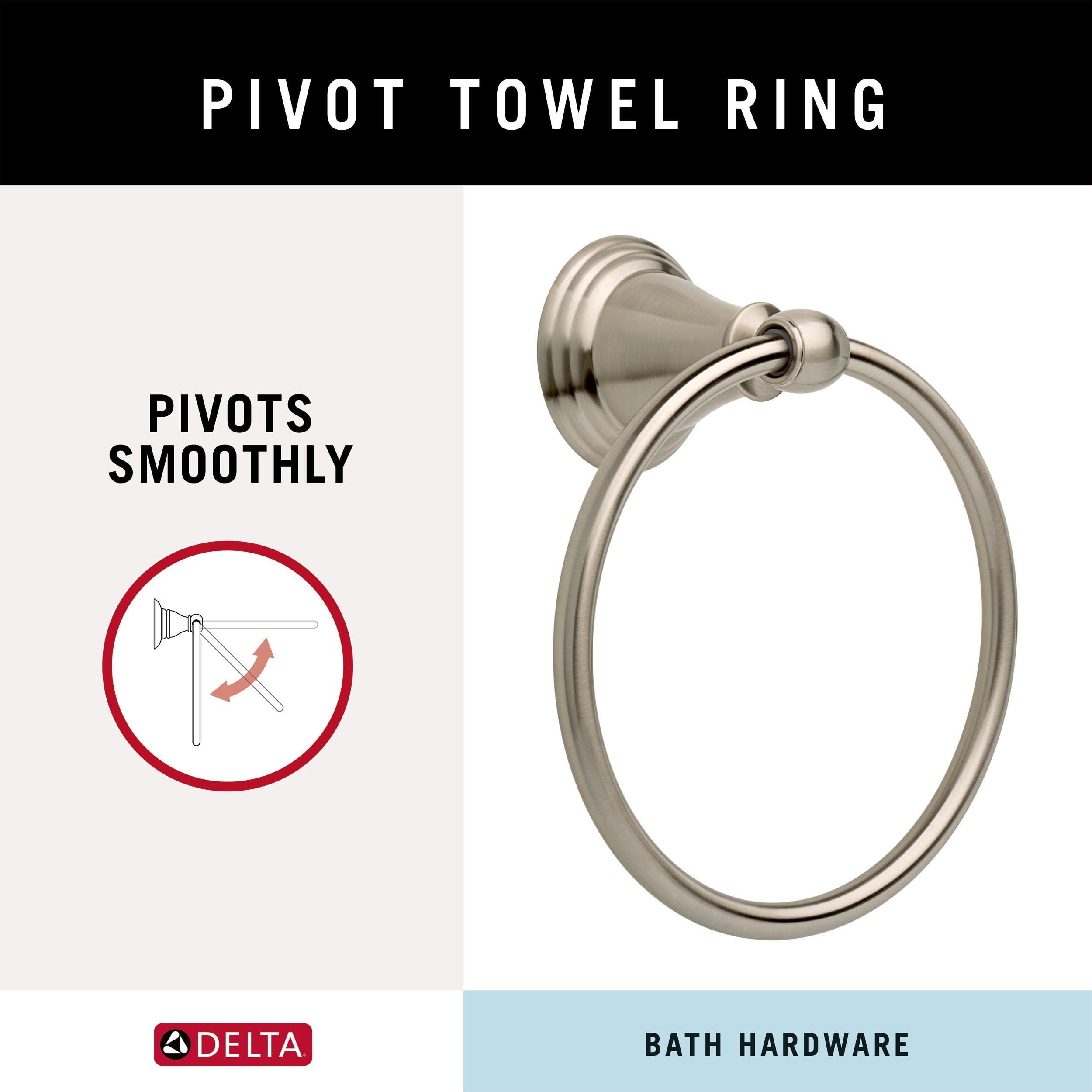 Delta 79646-Bn Windemere Towel Ring, 6.37 X 2.84 X 7.25 Inches, Spotshield Brushed Nickel