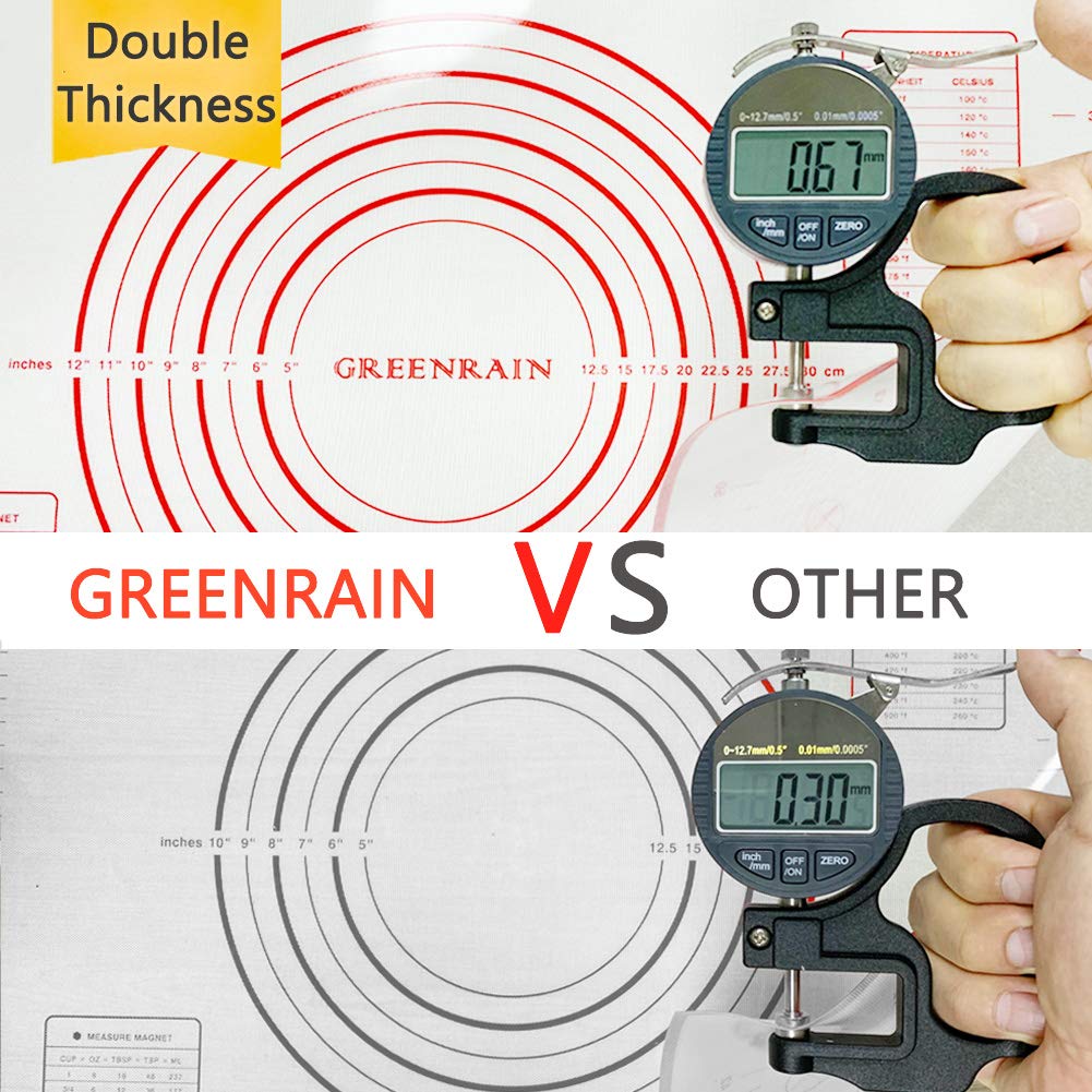 Silicone Pastry Mat Non Stick Extra Thick Baking Mat With Measurement Fondant Mat, Counter Mat, Dough Rolling Mat, Oven Liner, P