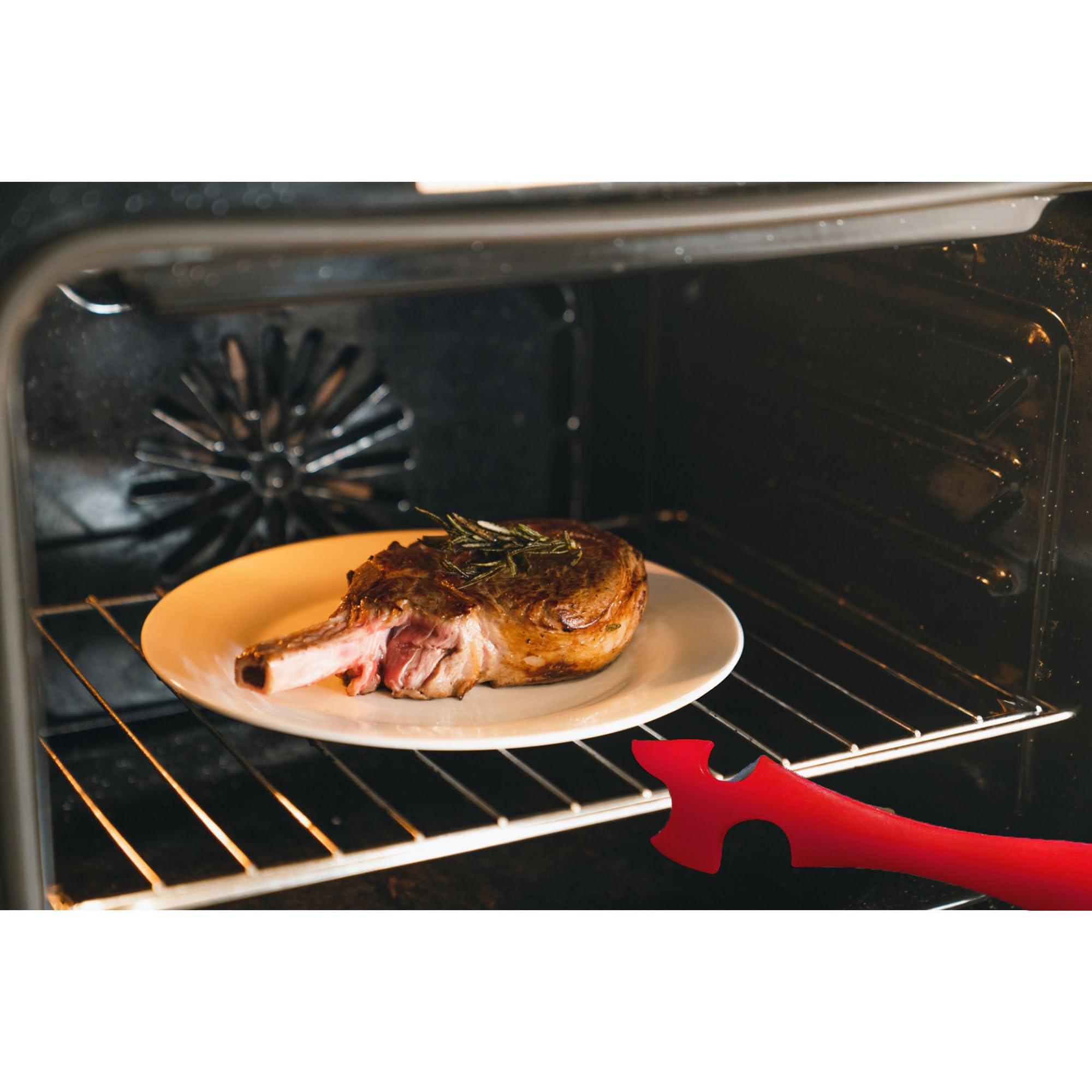 Hic Kitchen Oven Rack Jack, Non-Stick Silicone, 10.43 X 1.7-Inches, Red