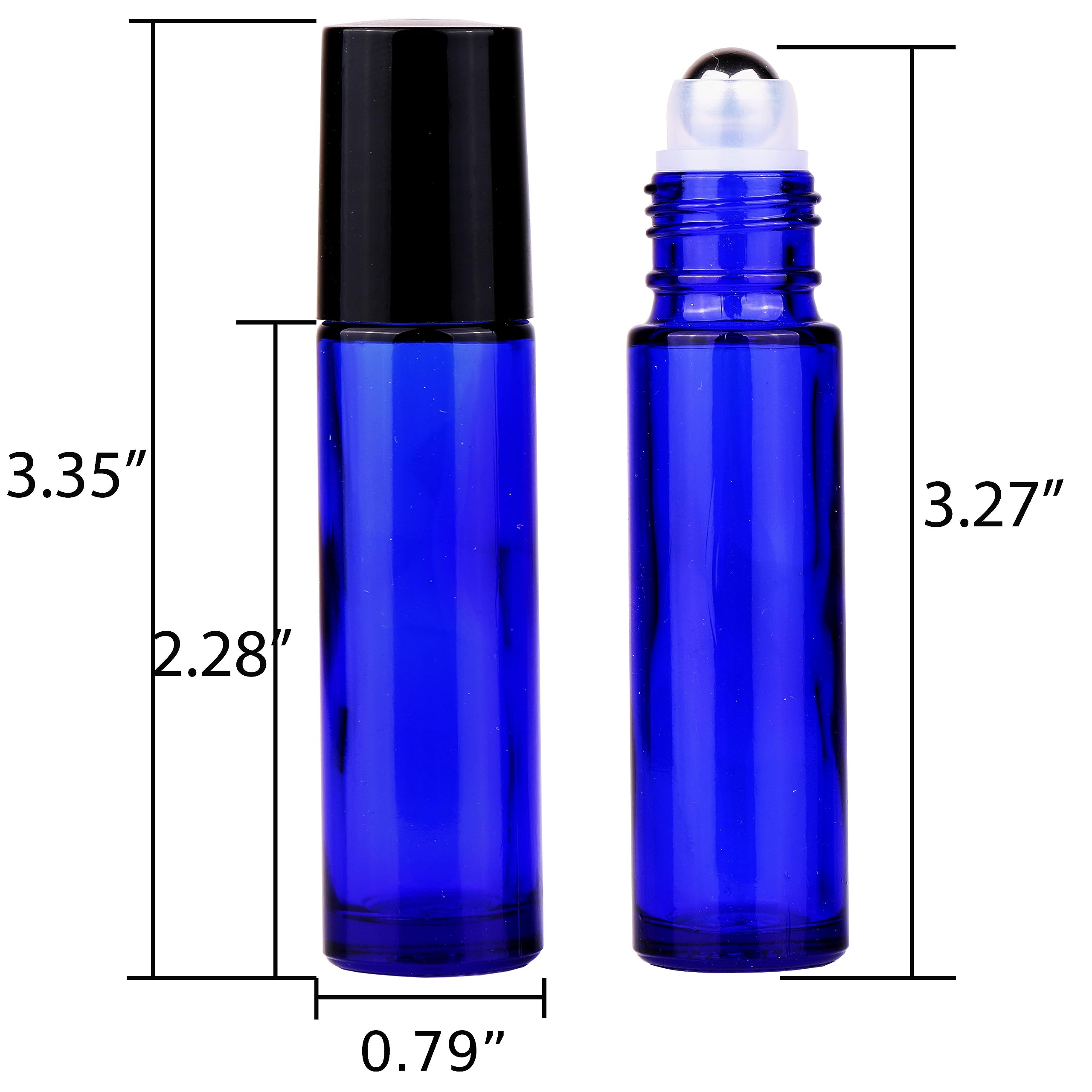 Inice 4 Pack Essential Oil Roller Bottles 10Ml Cobalt Blue Glass Bottles Stainless Steel Roll On Ball Applicator For Daily Care